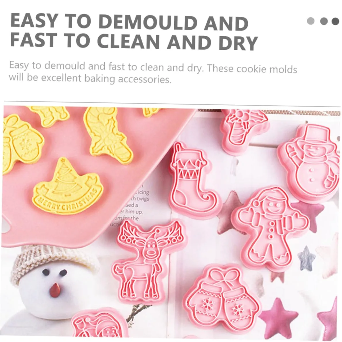 Cabilock 5 Juegos Molde De Galletas Decoraciones De Pastel De Galletas Equipo Navidad Pequeños Cortadores De Galletas Oro Cortador De Galletas De Caldero Día Festivo Rosa Páginas 8 Uds * 5