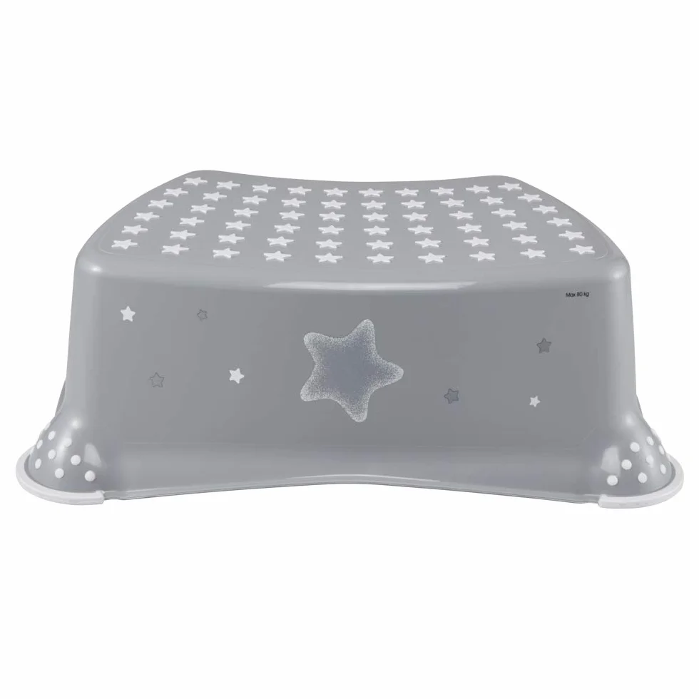 Keepper Taburete Escalón Estrellas Antideslizante 40,5x28,5x14 cm Gris
