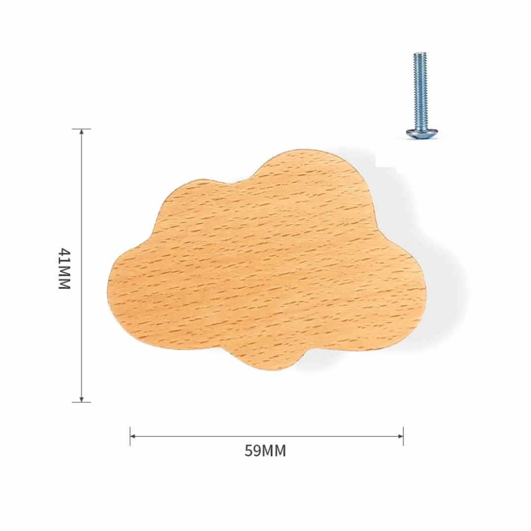 Pomos de madera para gabinete de animales, 2 piezas, pomos decorativos de madera para aparador, tiradores de madera, animales del bosque marino, pomos para muebles de habitación de niños, t