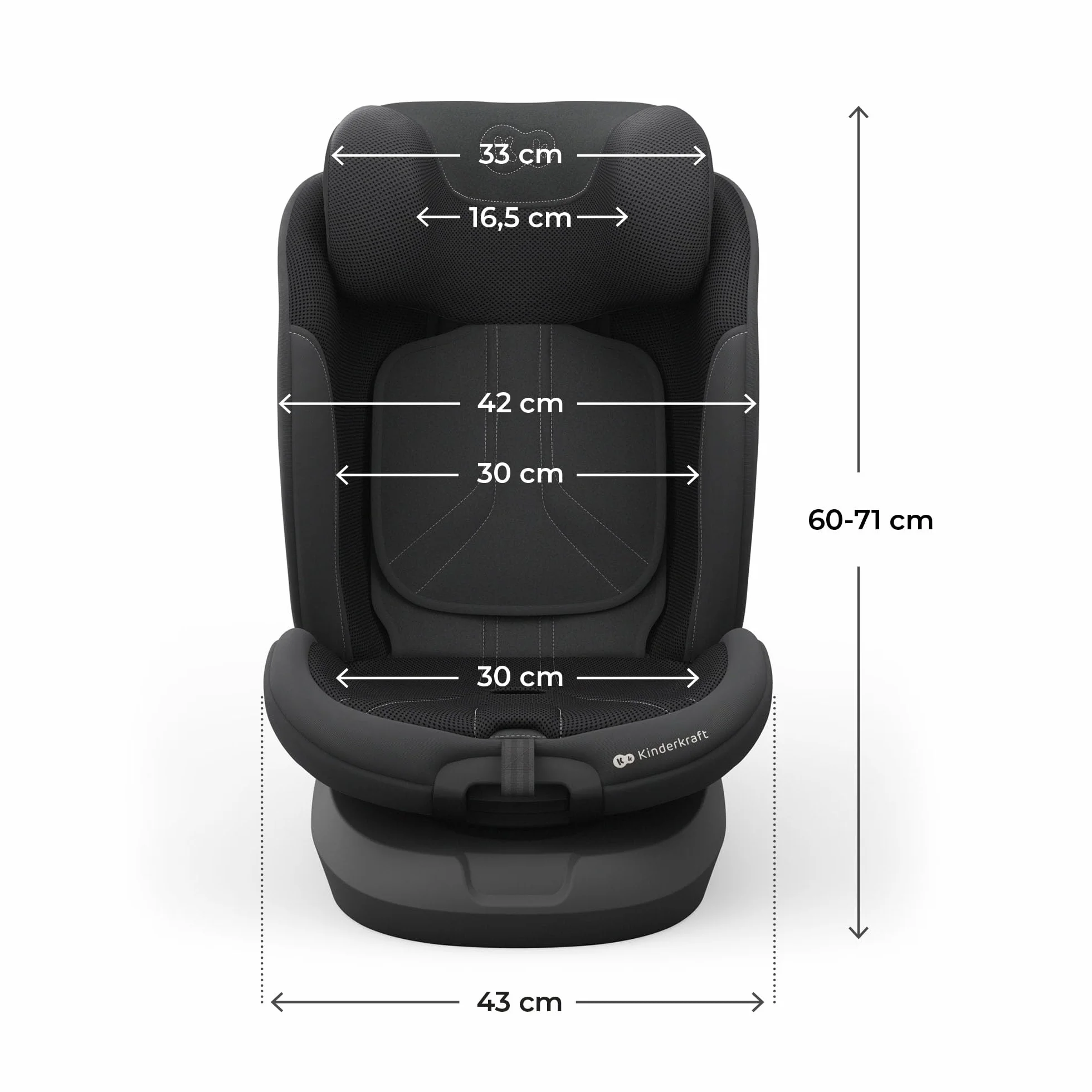 Kinderkraft I-GROW 2 PRO Silla de coche I-SIZE 40-150 cm Isofix 360º Grupo 0+/1/2/3 0-36 kg Negro
