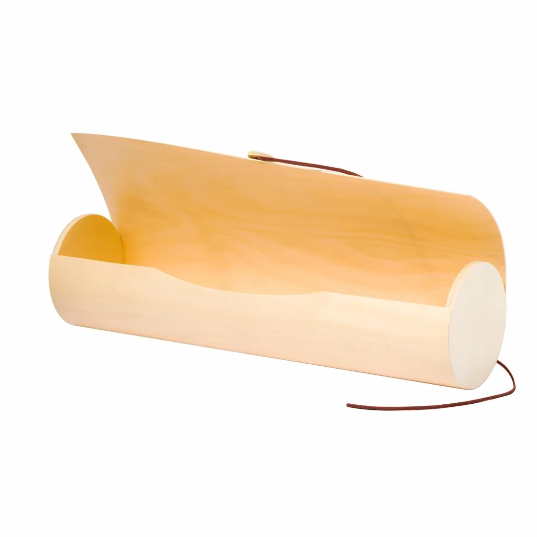 Caja de Vino Enrollable de Madera Natural para Botella 750 ml, Estuche Elegante Reutilizable Estilo Pergamino, Porta Botella Decorativo para Regalo, Bodas y Celebraciones