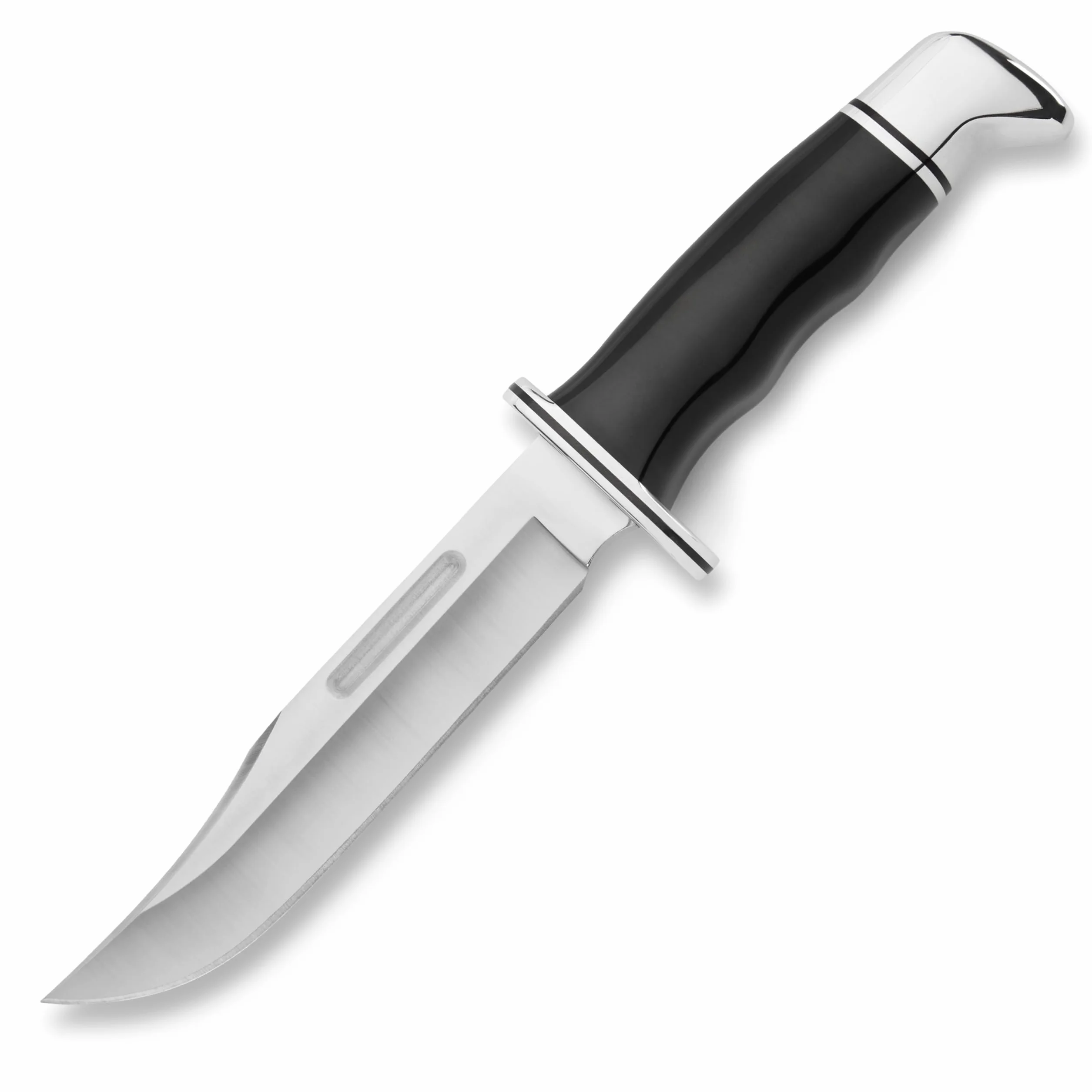 Buck BU119 Cuchillo de caza, hoja de acero, funda de cuero