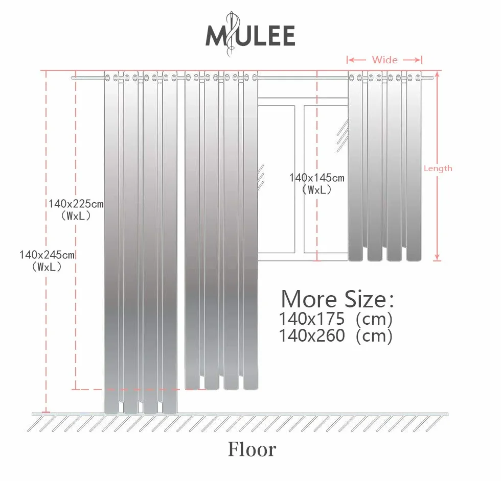 MIULEE Cortinas Translucidas de Poliéster 140x245cm Rosa 2 Unidades