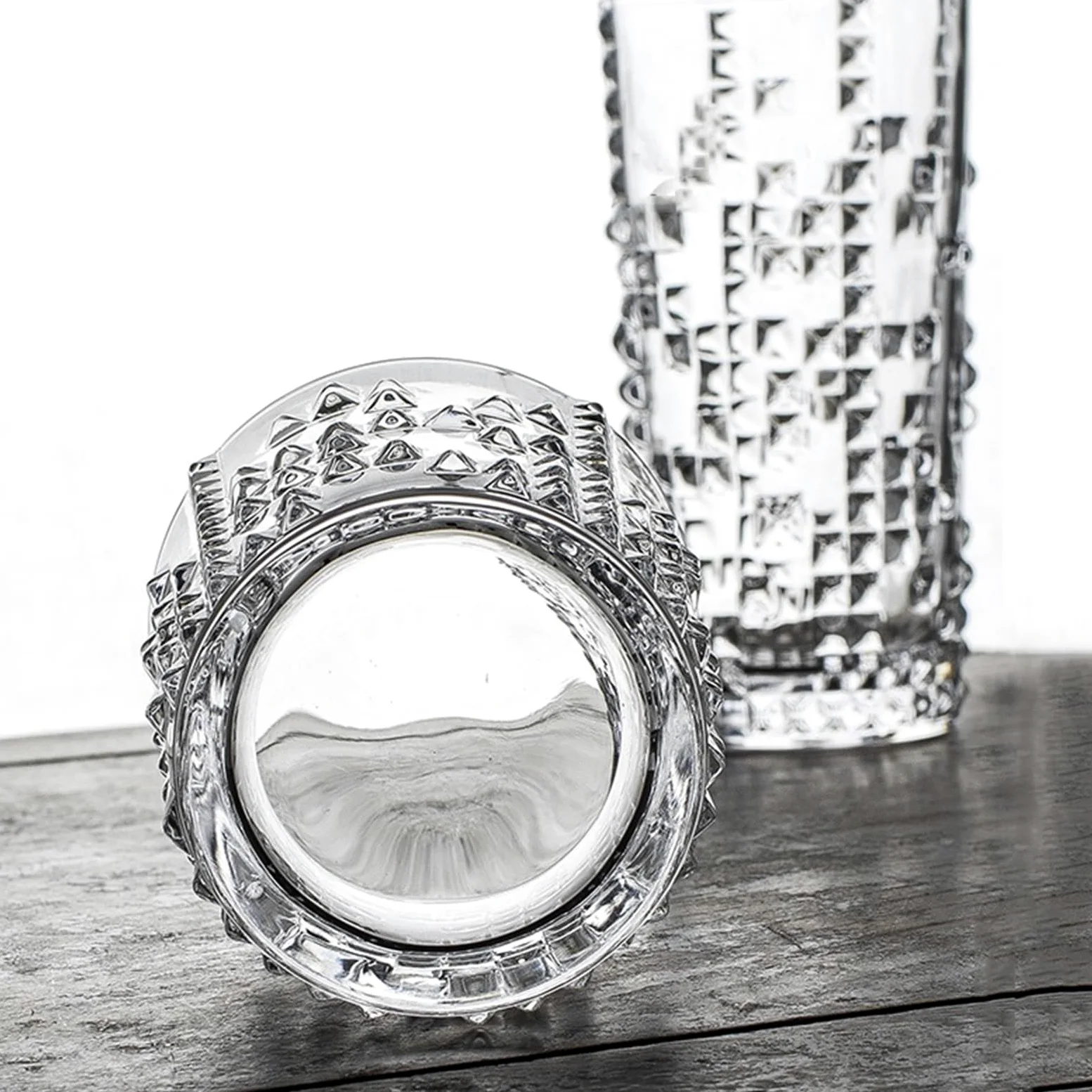 vaso de agua Paquete de 2 vasos cristal transparente sin plomo(Pequeño)