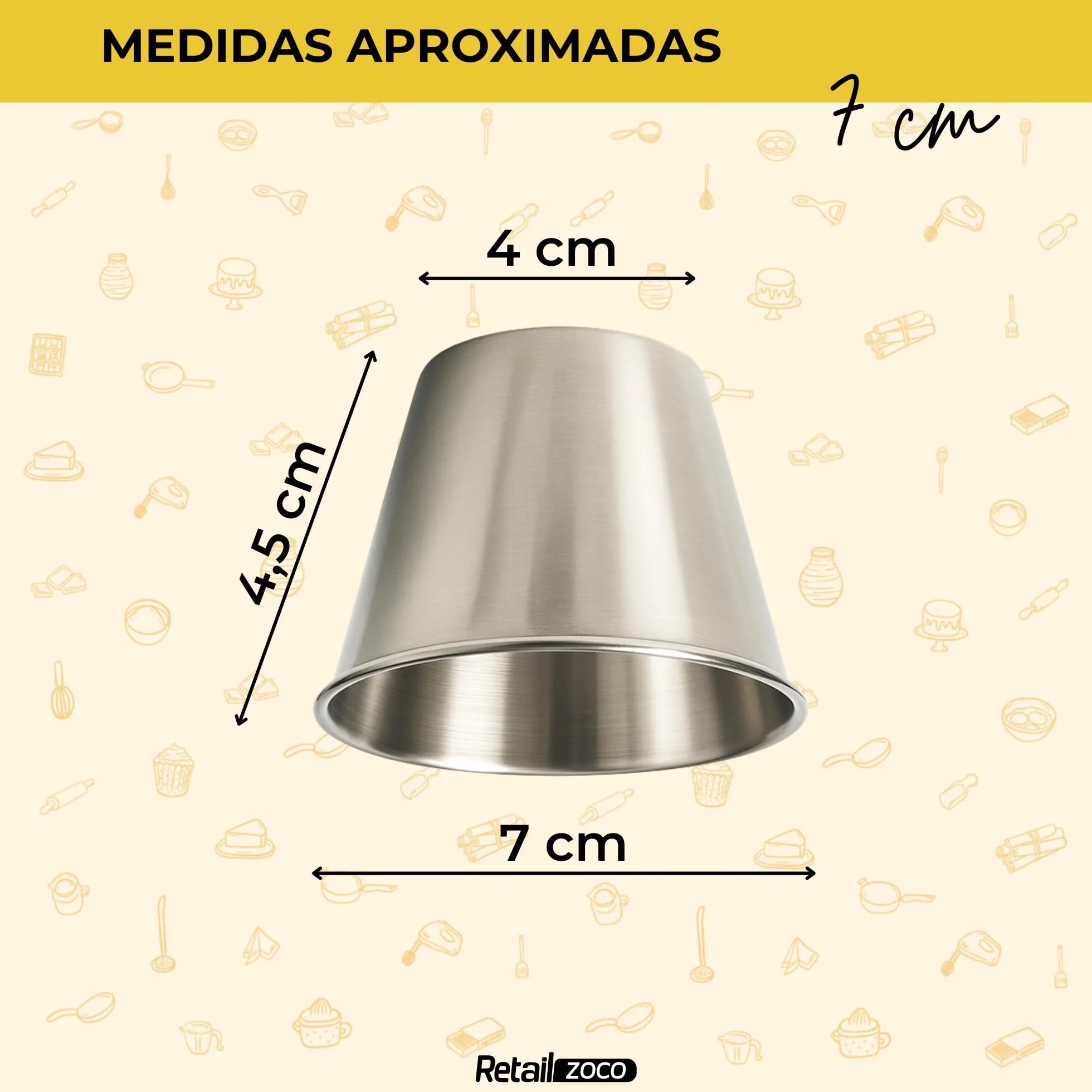 Flaneras Individuales, Molde para flan Molde Repostería, Antiadherente, Acero Inoxidable, Ideal para Flan, Postres, Salsa, Repostería y Cocción al Baño María, 7 cm Diámetro x 4.7 cm alto, 12 unidades