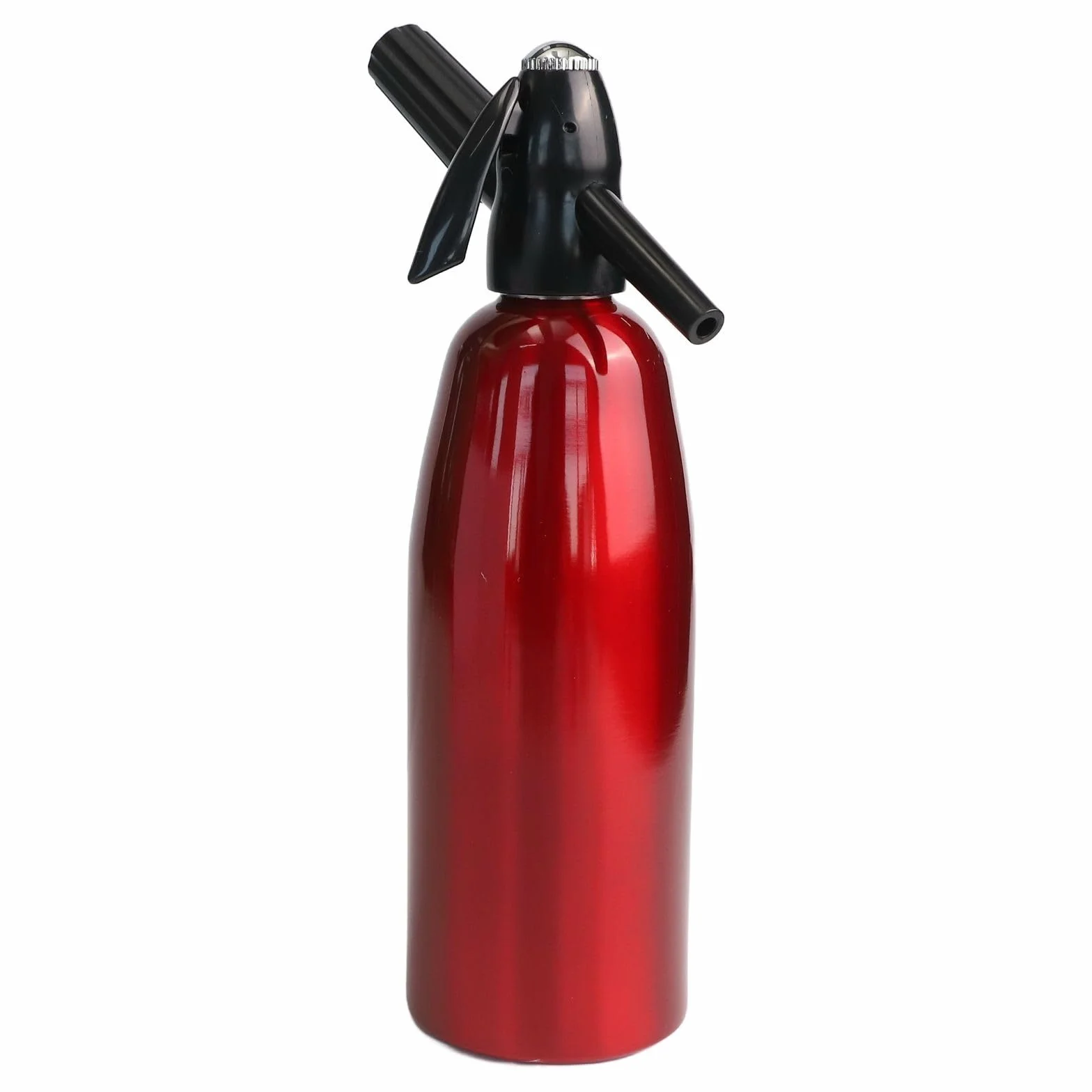 Sifón Carbonatador de Agua para Hogar Refrescos y Cócteles Efervescentes - Estructura Robusta de Aluminio 33cm (Red)