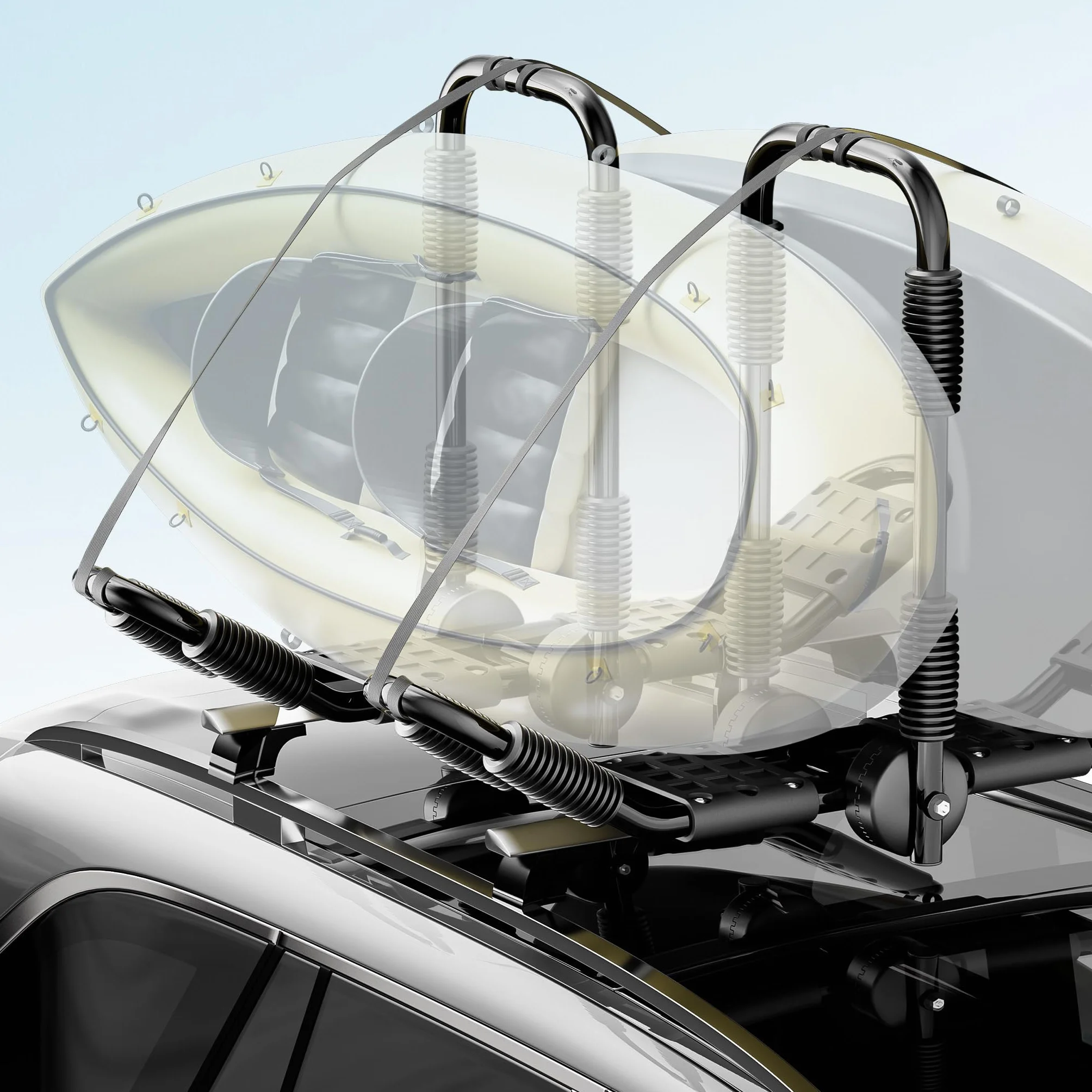 WilTec Soportes Techo para Kayaks Lanchas Canoas Portakayaks con Espuma