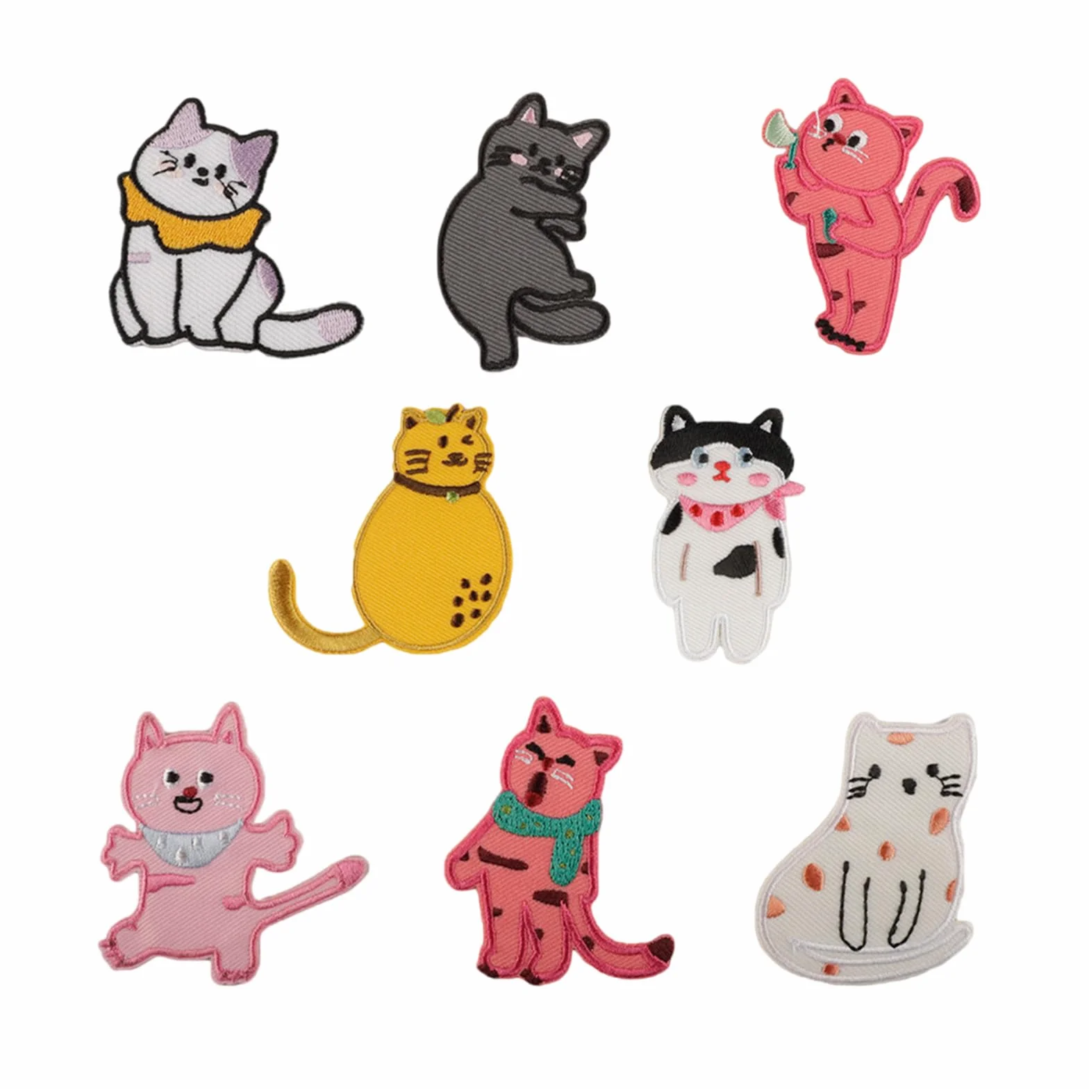 Parches de Tela con temática de Gatos, Bordados, Apliques, reparación, Costura, Suministros para Decorar, Accesorios de Prendas Bordados