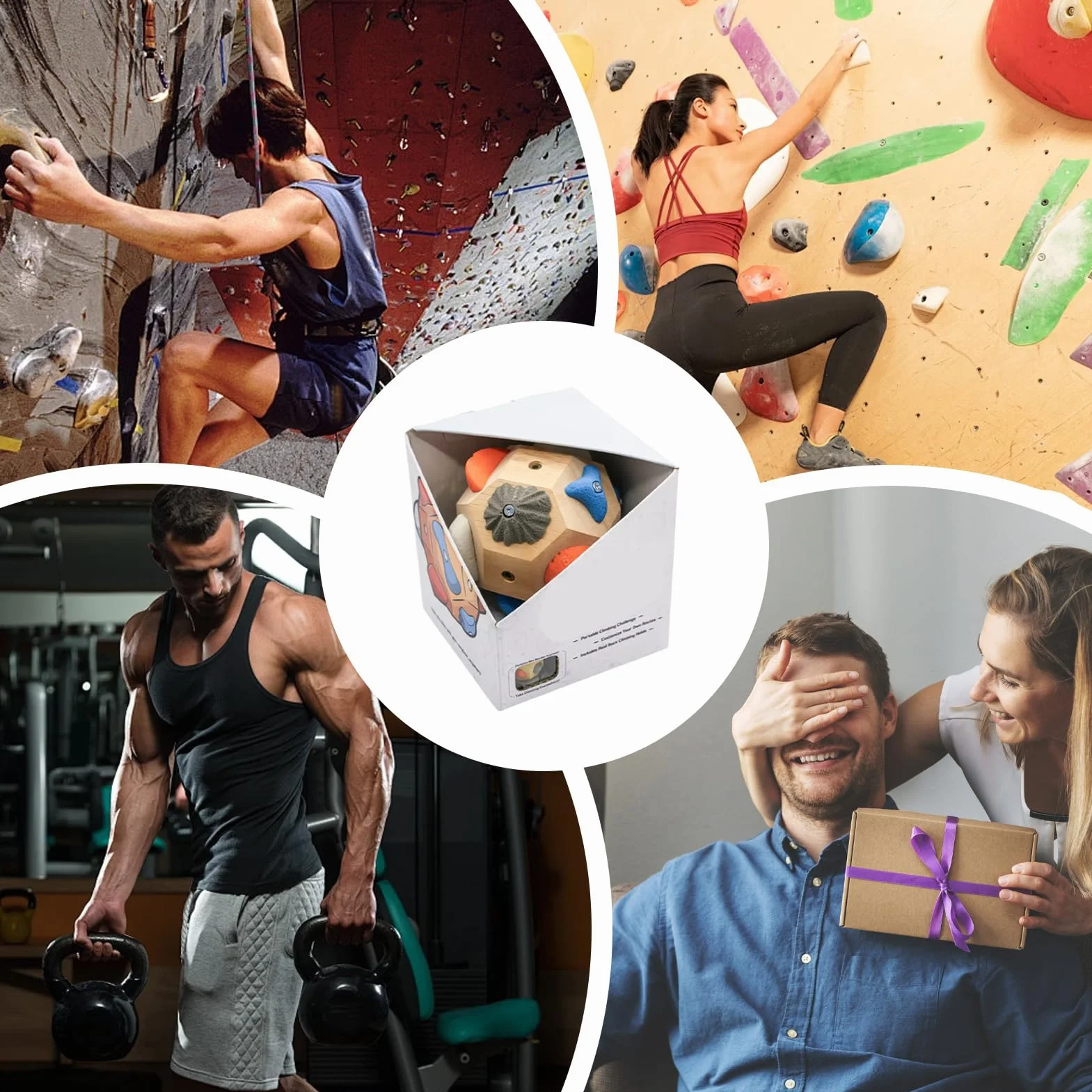 Bloque Boulder Hecho a Mano Bola Escalada 3D Entrenamiento Fuerza Dedos Regalo