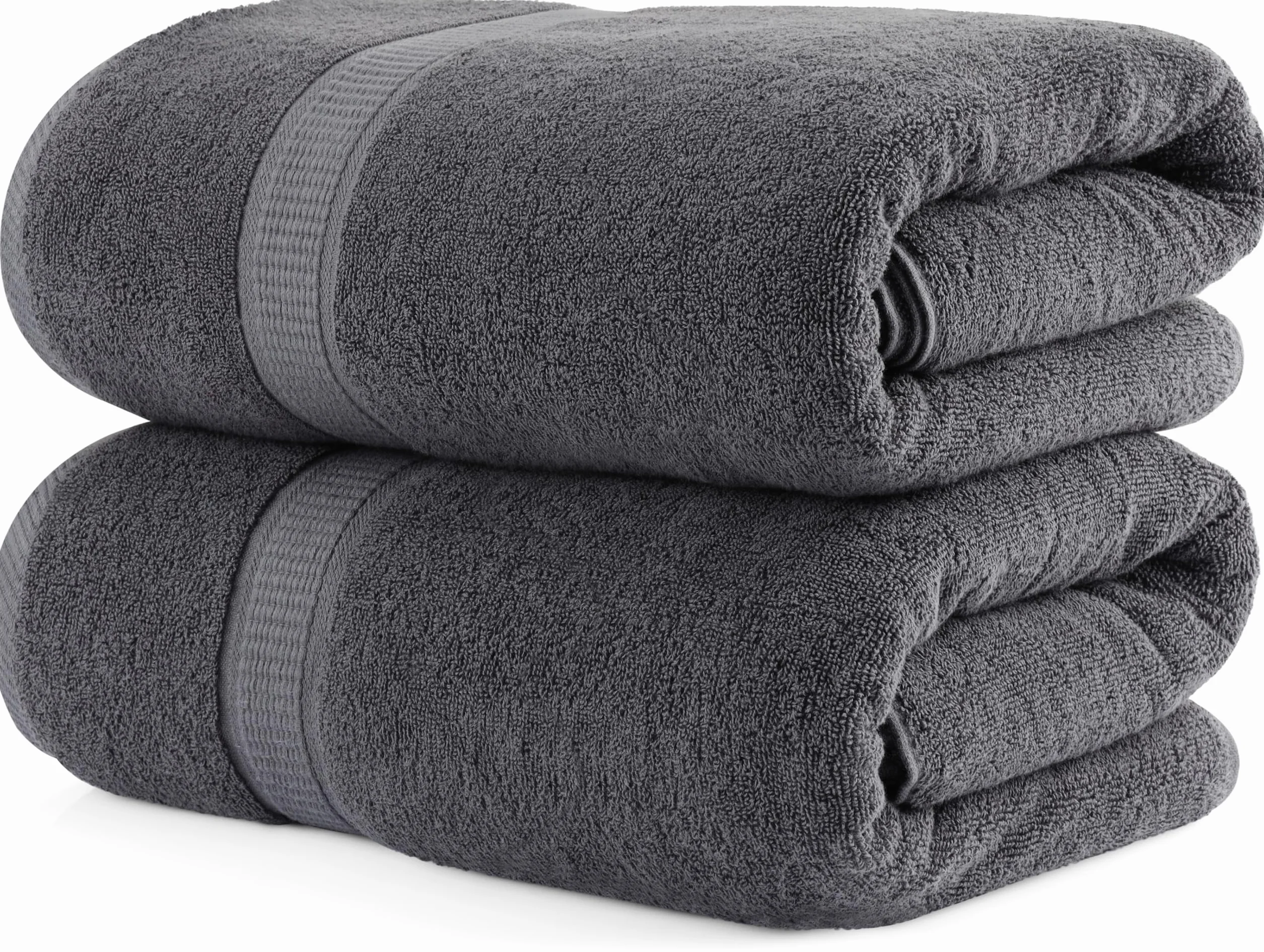 Utopia Towels - Juego de 2 (80 x 200 cm), Toallas XXL para Sauna, Toallas de Baño, Sábanas de Baño, Toallas Extra Grandes con Gancho Altamente Absorbentes, 100% Algodón (Gris)