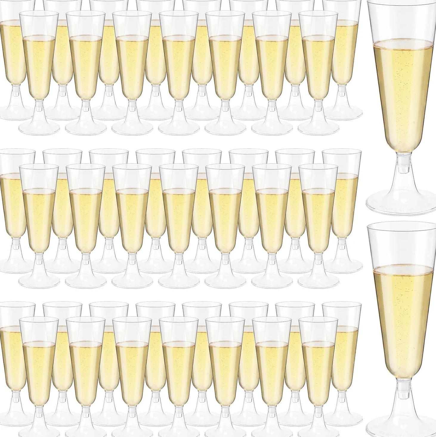 JMIATRY 100 Copas Plastico Duro 150 ml, Copas de Champán de Plástico, Copas de Vino de Plástico reutilizable para Bodas, Cumpleaños, Fiestas