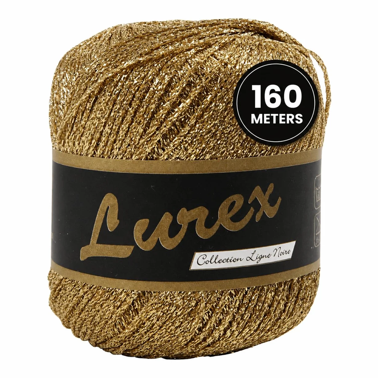 Lana con purpurina, L: 160 m, color dorado, 25 g