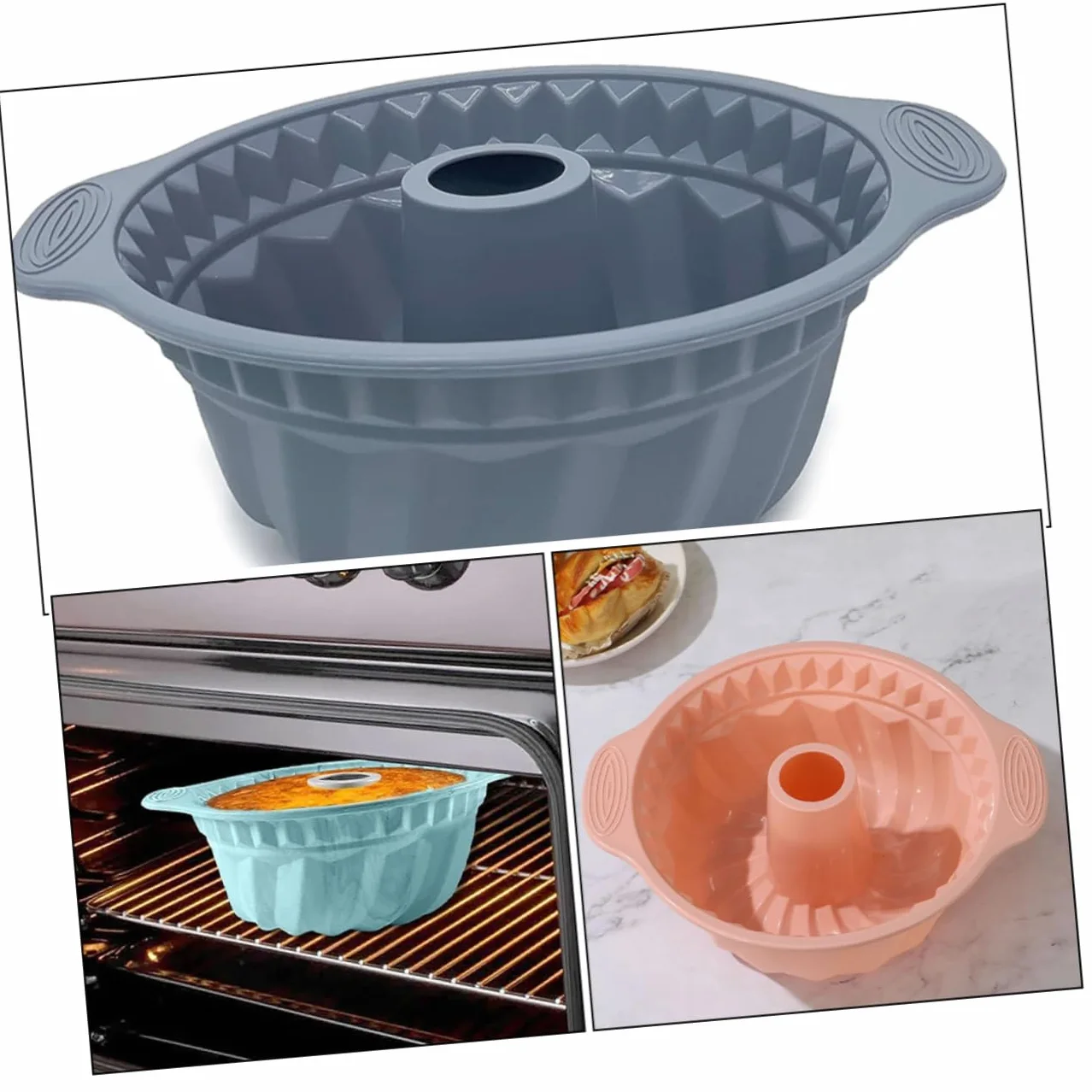 SOLUSTRE 3piezas Moldes De Silicona para Pasteles Redondos Antiadherentes para Hornear Mousse y Chiffon para Repostería Casa Nordic Nordic