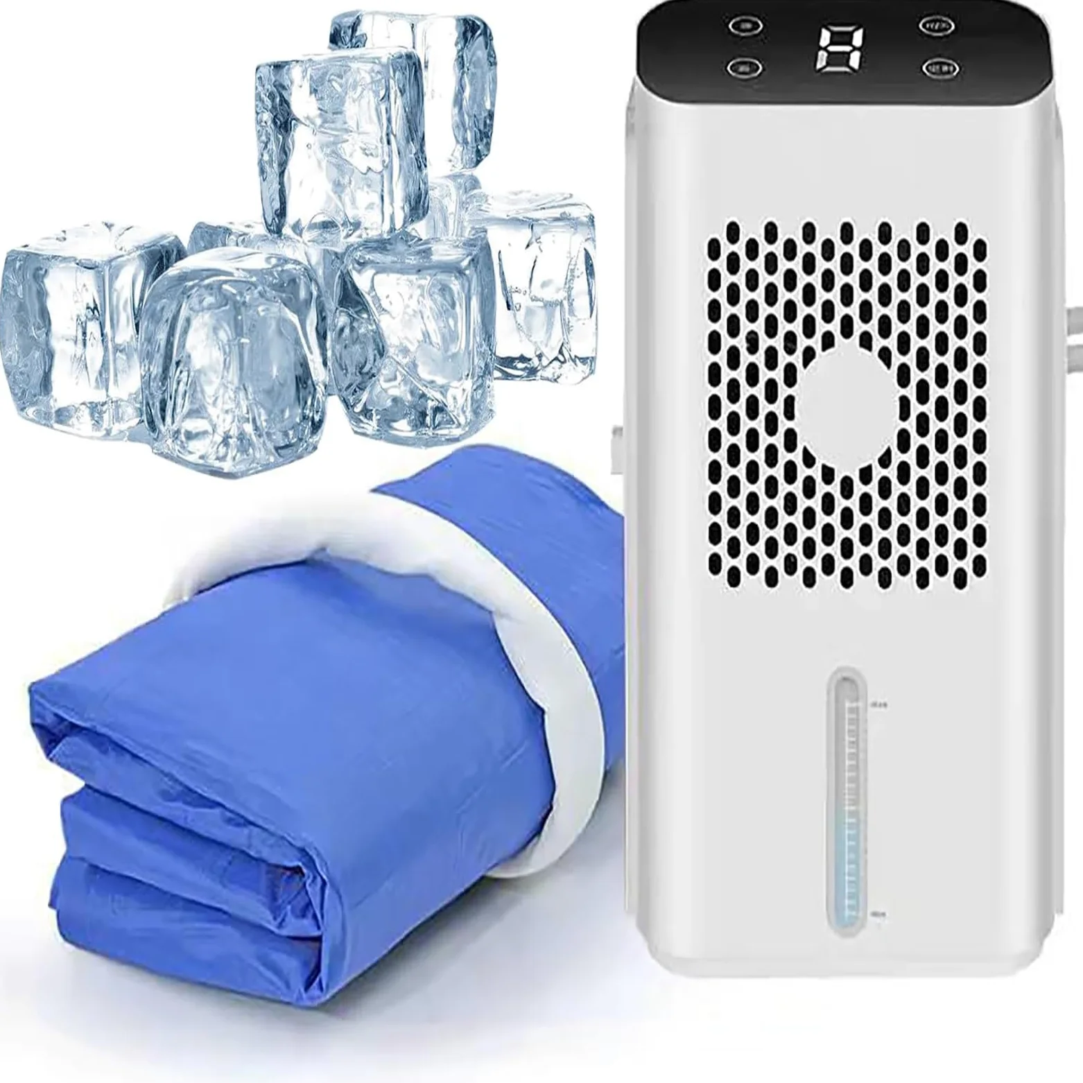 Sistema de enfriamiento de Ventilador de Cama con Temporizador LCD, Almohadilla de colchón de Agua para Debajo de Las sábanas, Aire Acondicionado, refrigerador hidráulico silencioso para W70cm*L160cm