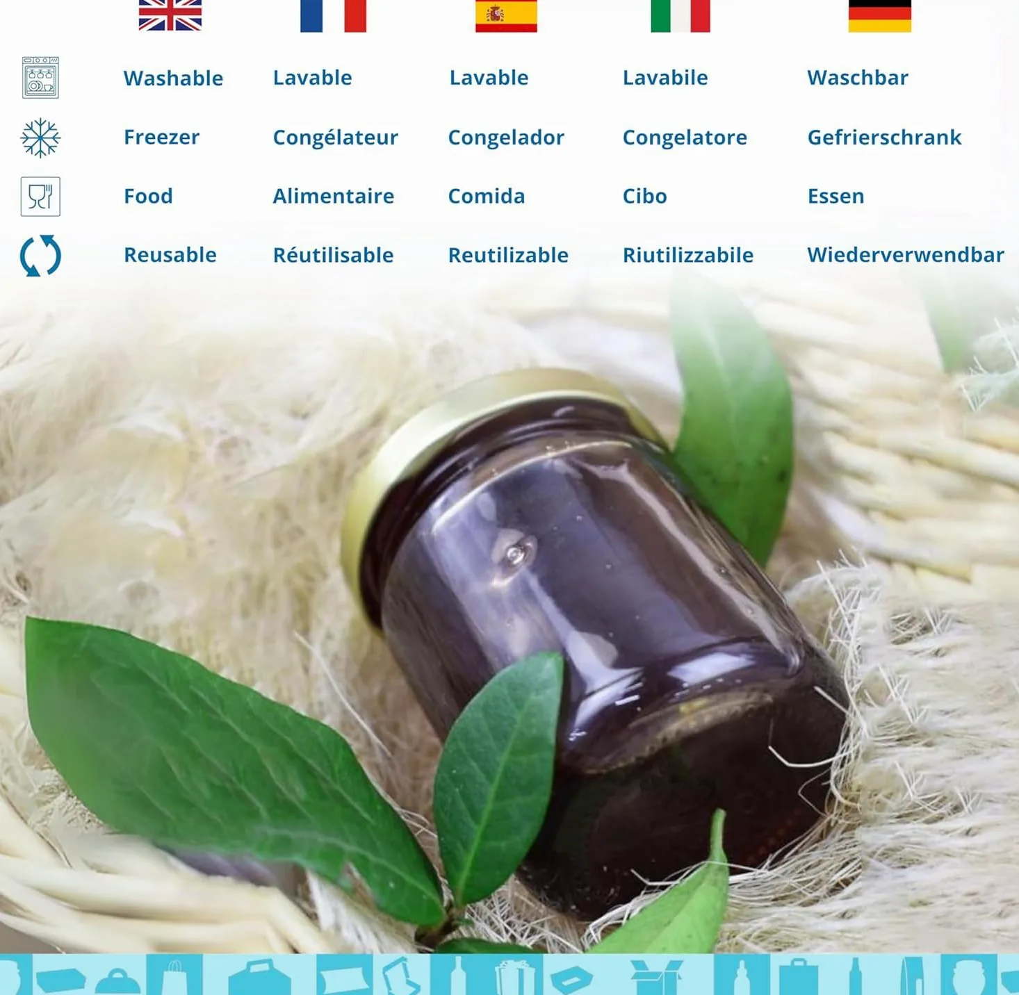 20 Tarros de Cristal 100 ml con Tapa Dorada + 20 Cajas de Cartón con Ventana – Botes de Mermelada de Regalo para Bodas y Detalles | Espirito Rebelde