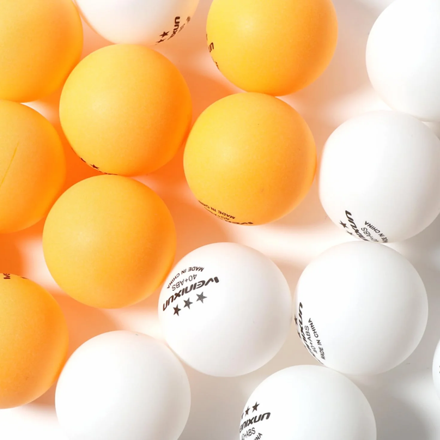 20 Piezas de Tenis de Mesa al Aire Libre, Colorido, Entrenamiento, Naranja, Blanca