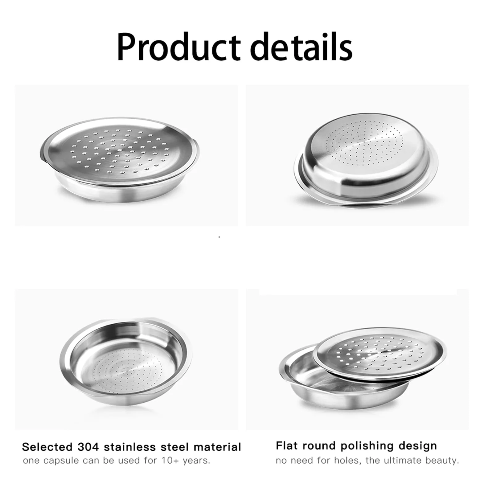 Compatible Con Senseo, Filtros De Café Reutilizables Recargables De Acero Inoxidable, Cápsulas De Café Reutilizables(5PCS)