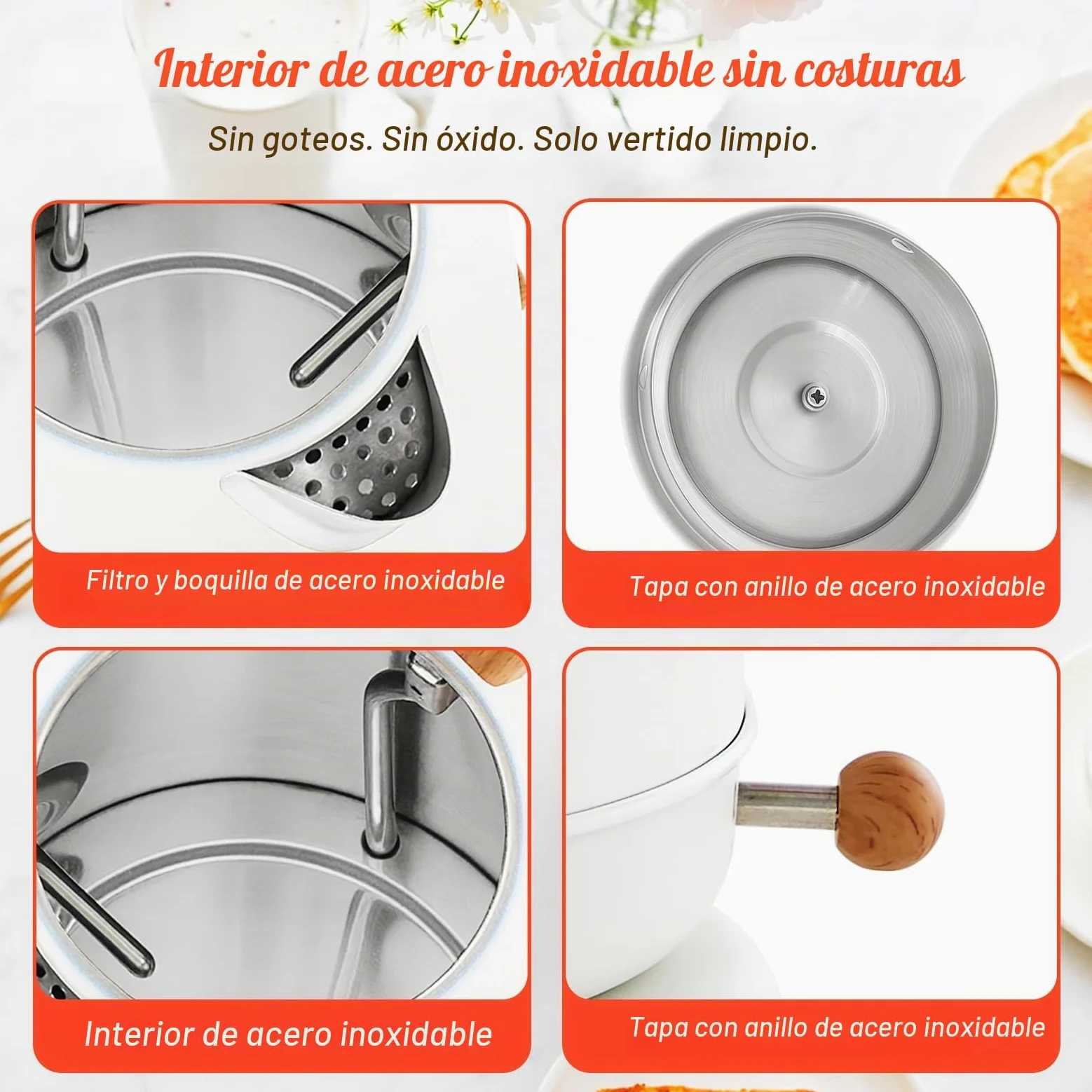 DmofwHi Hervidor agua Electrico en Acero Inoxidable 1,7 litros, Tetera Electrica Retro con Indicador de Temperatura y Termómetro, Perfecto para la Familia a la hora del Café y el Té, Blanco