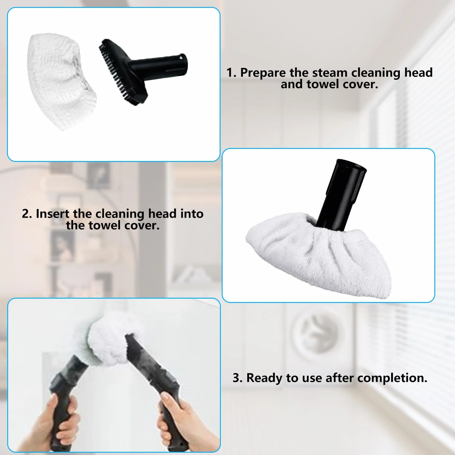 5 Pcs Paños de Microfibra para Karcher Limpiador a Vapor Accesorios, Fundas Paño de Microfibra de Repuesto Lavables Reutilizable Compatibles con Kärcher EasyFix SC1 SC2 SC3 SC4 SC5