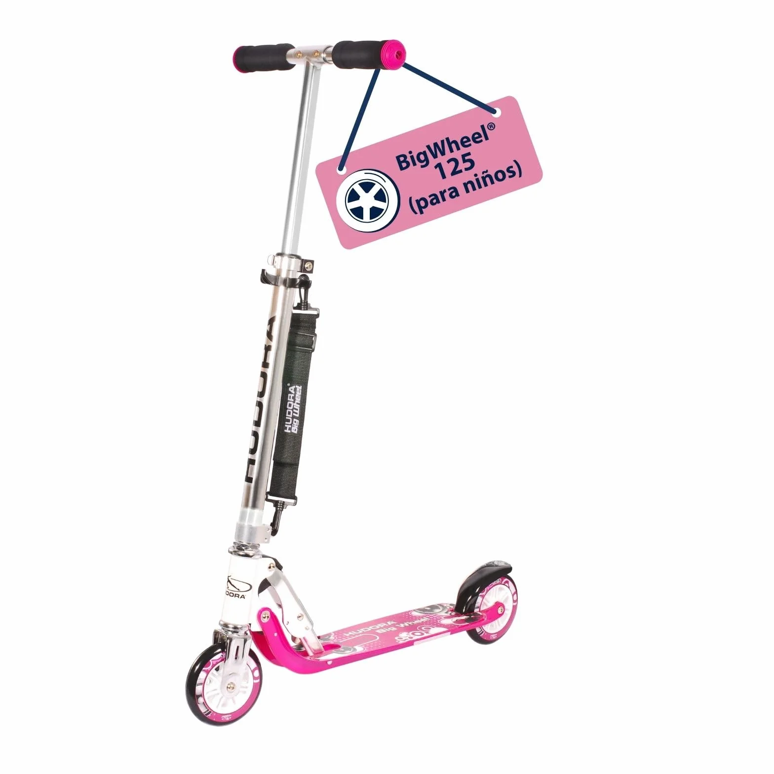 HUDORA Scooter BigWheel 125 Patín de Aluminio Ajustable Plegable niños hasta 100kg