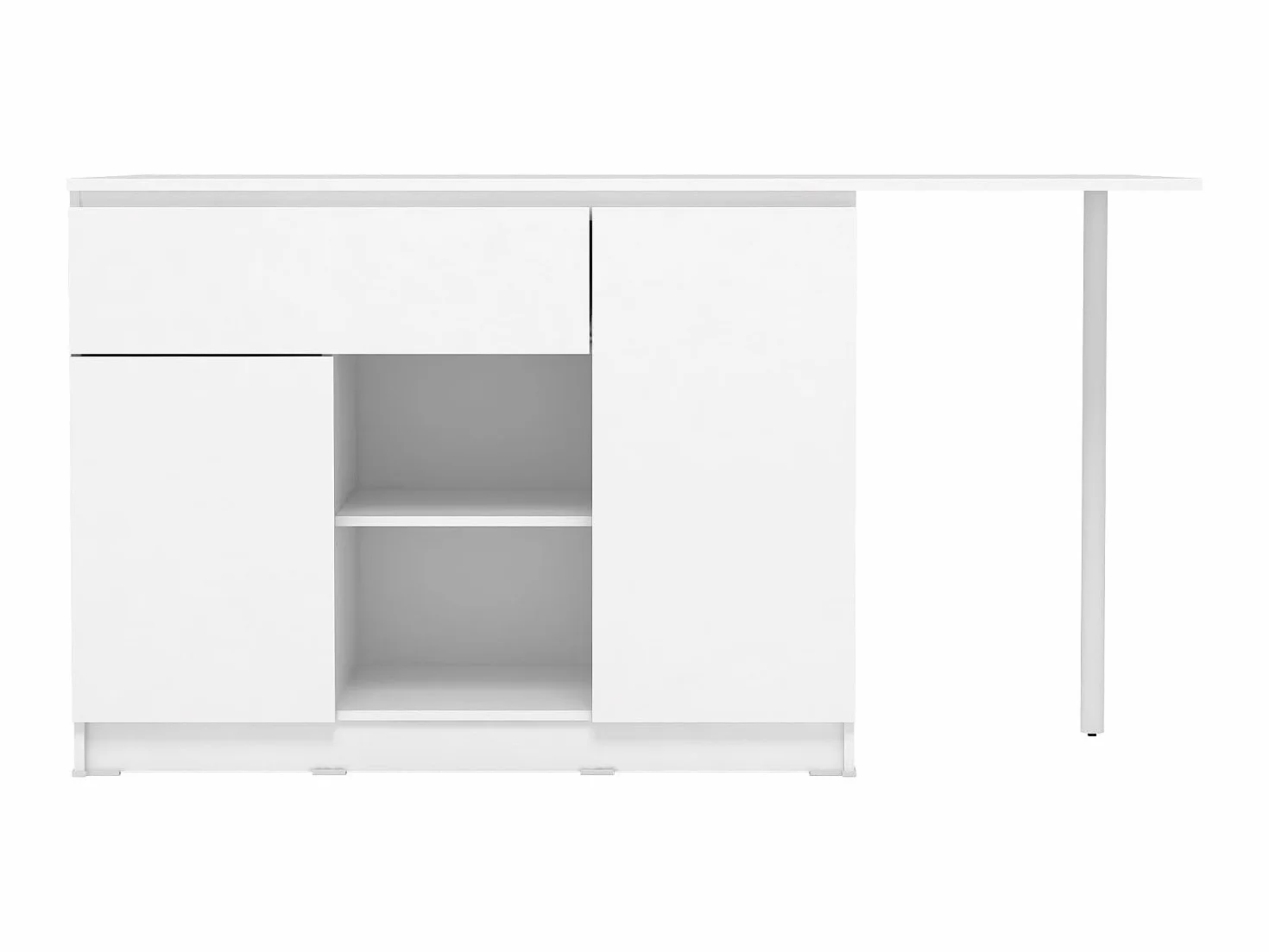 Vente-unique - Keukeneiland Met 2 deuren, 1 Lade en 2 nissen - Wit - TUNORI