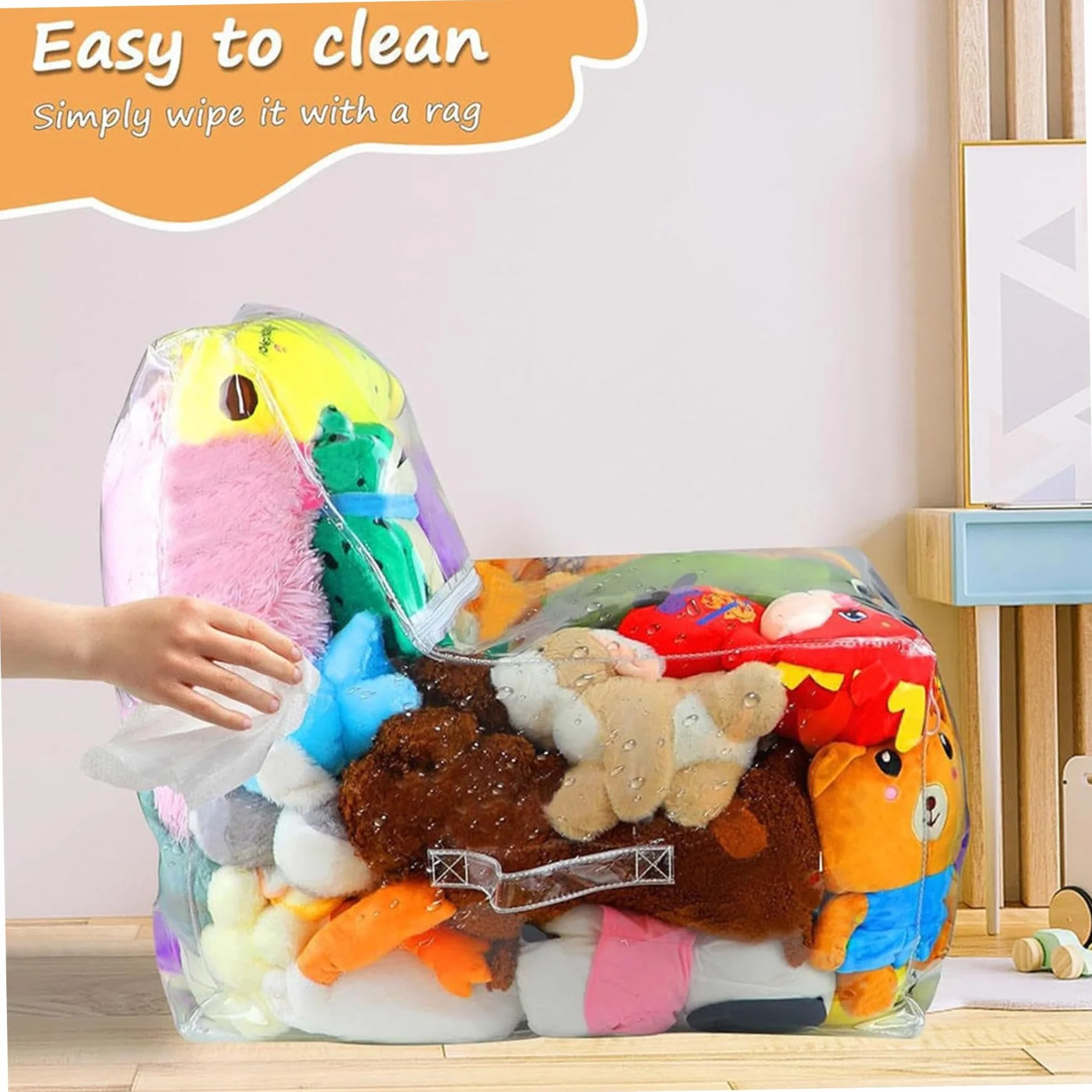 Funda Transparente para sillón puf de Peluche, Resistente al Polvo, de PVC Transparente, con Cremallera, para niños, Impermeable.