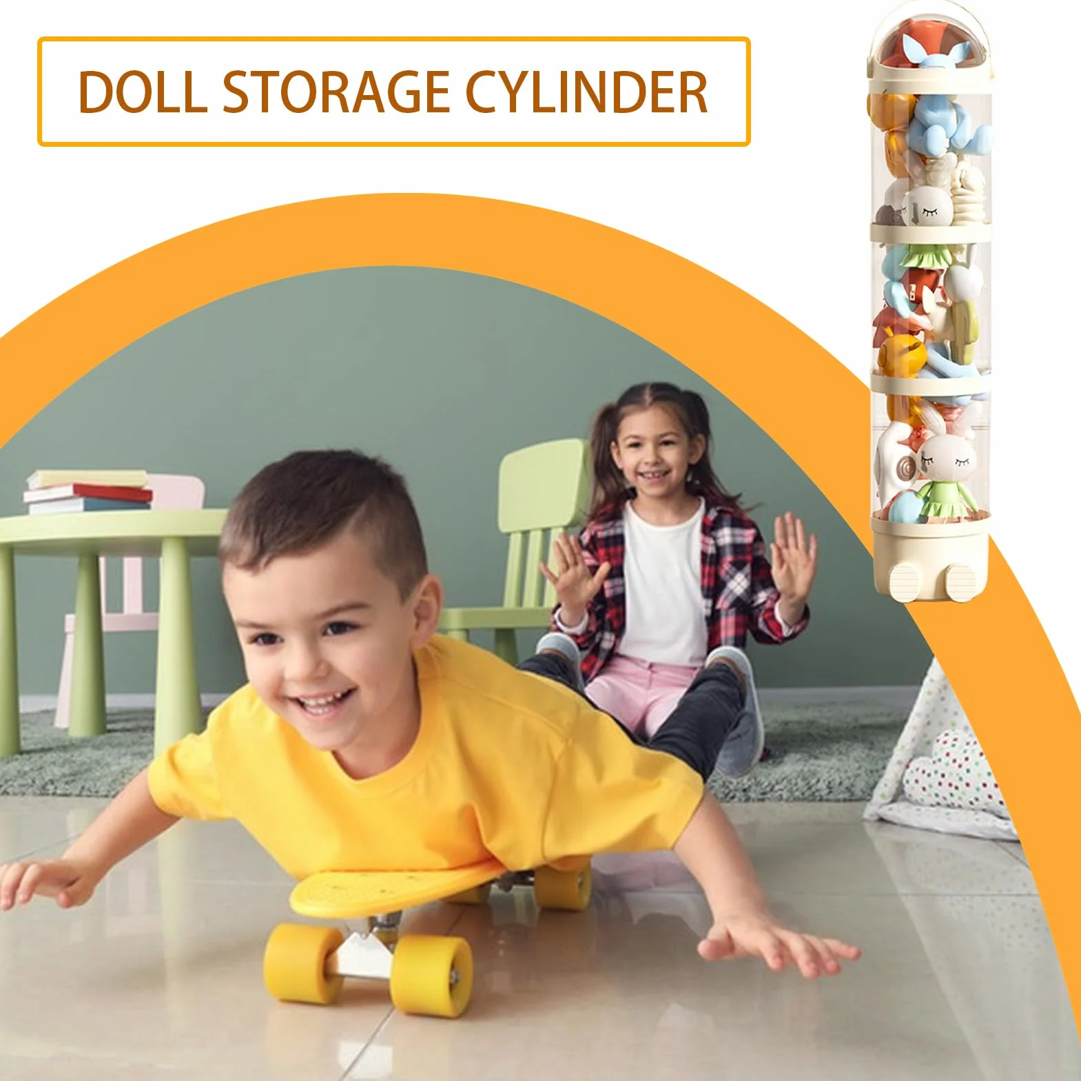 Rollo de almacenamiento de peluche 162 cm organizador infantil con 4 compartimentos