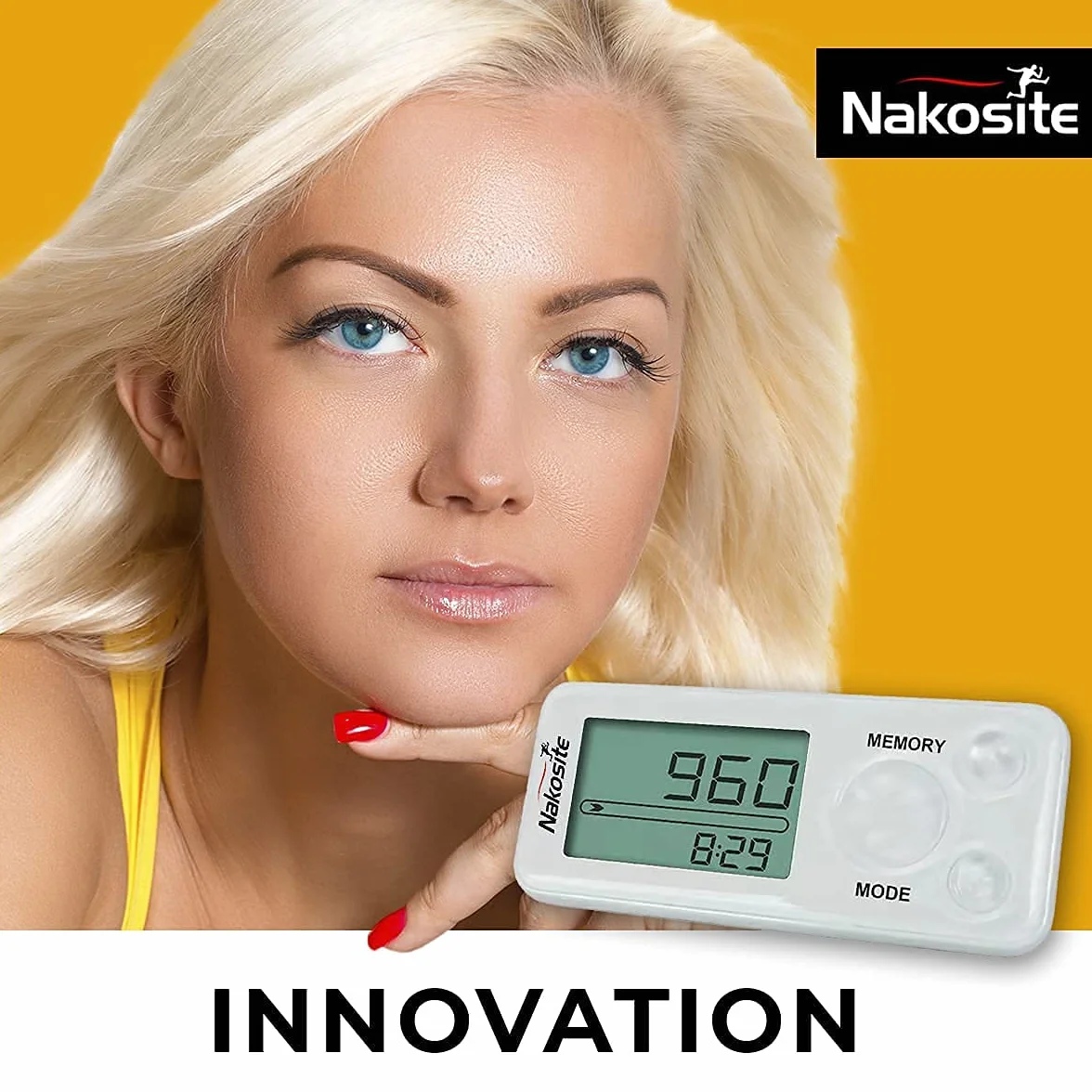 PEDI2433-NVW – Mejor Podometro 3D Cuenta Pasos para Mujer Hombre o niño, Contador de Pasos y calorias, Distancia, Clip, Correa. Sin Bluetooth
