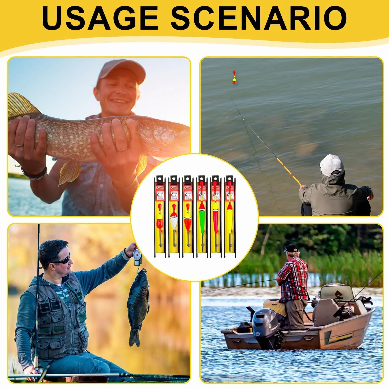 Flotadores de Pesca con Plomo 5# 7# 9# para Ríos y Estanques