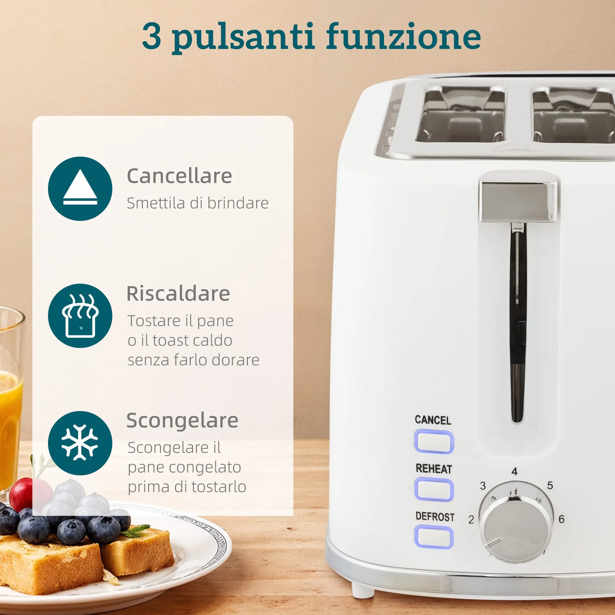 HOMCOM Juego de desayuno tostador de 2 rebanadas y ranura ancha con 7 niveles de tostado y bandeja recogemigas, Hervidor eléctrico de 1,7L 2200W con termostato Otter y filtro antical, Blanco