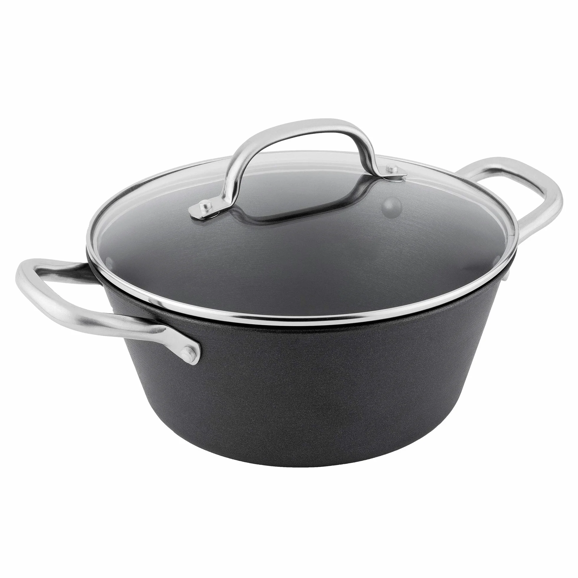 BOJ Olla Holandesa NEW CLASSIC, Con Tapa de vidrio, Hierro Fundido, apta para todo tipo de fuegos (Ø 24x11cm)