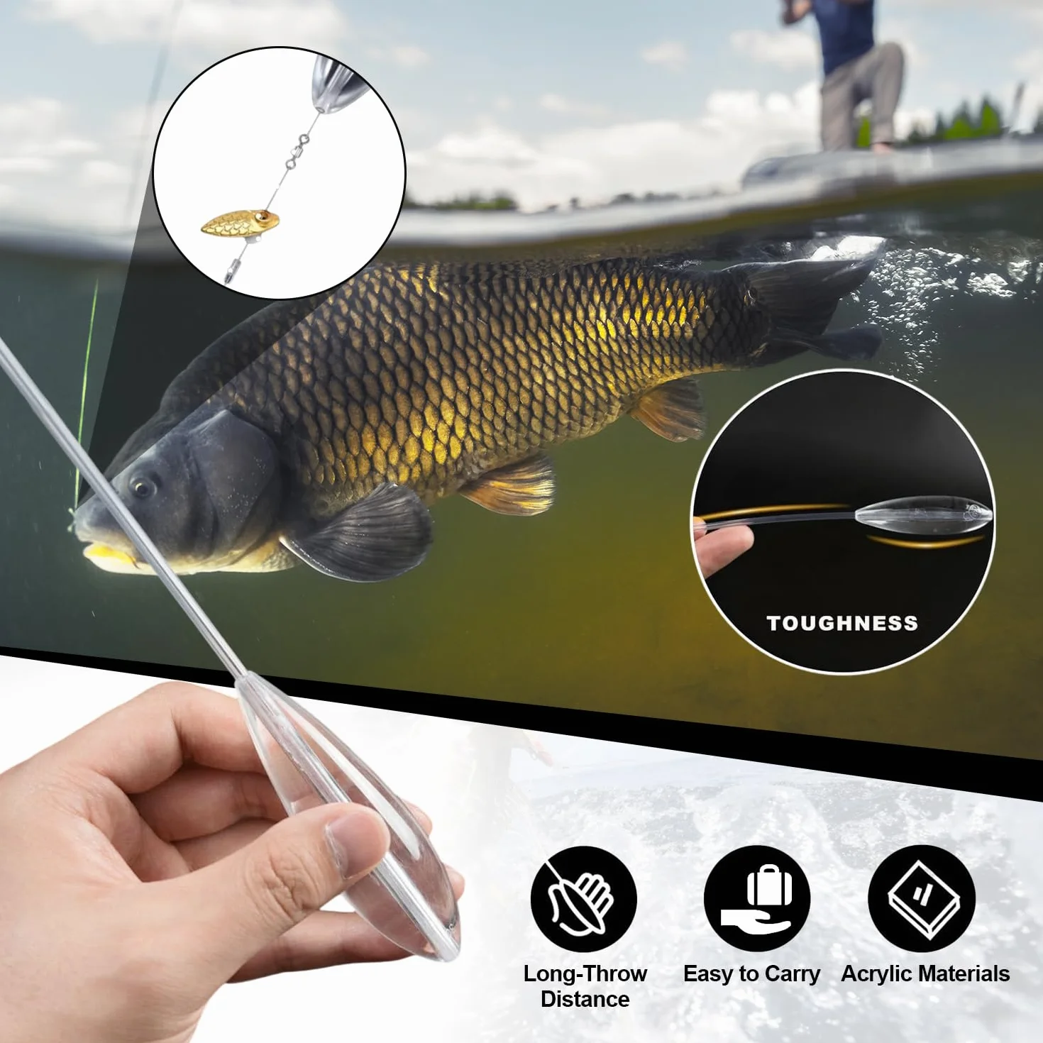 8 Piezas Flotador Pesca Boyas Bombetas Trucha Hundimiento Mar Juego