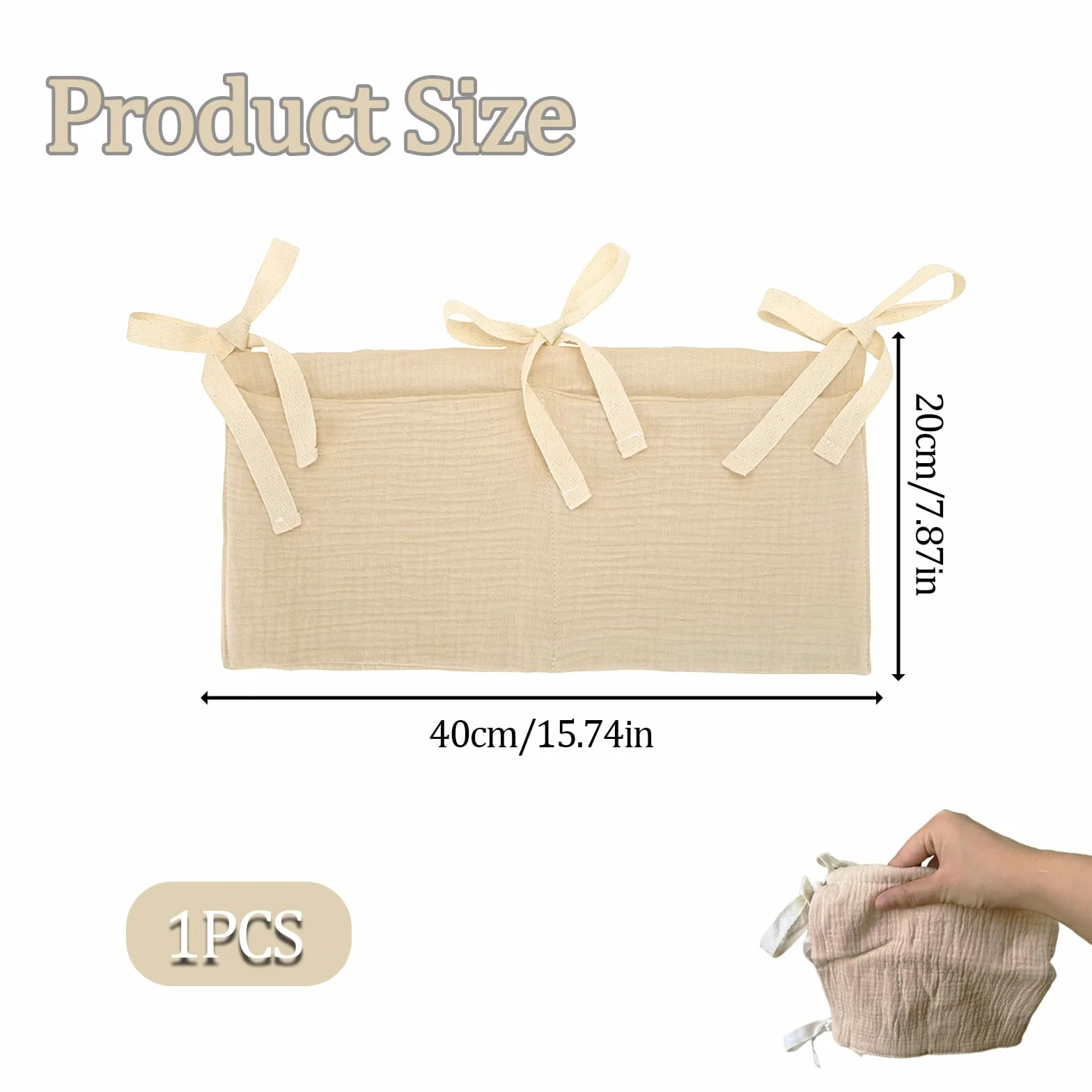 Bolsa de Almacenamiento para Cama de Bebé 39x20cm Organizadora Colgante