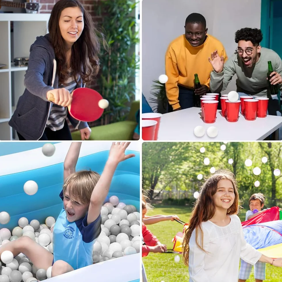 Mizikuu 50 Pelotas de Ping Pong Blancas Plástico Entrenamiento Lanzamiento Deportivo