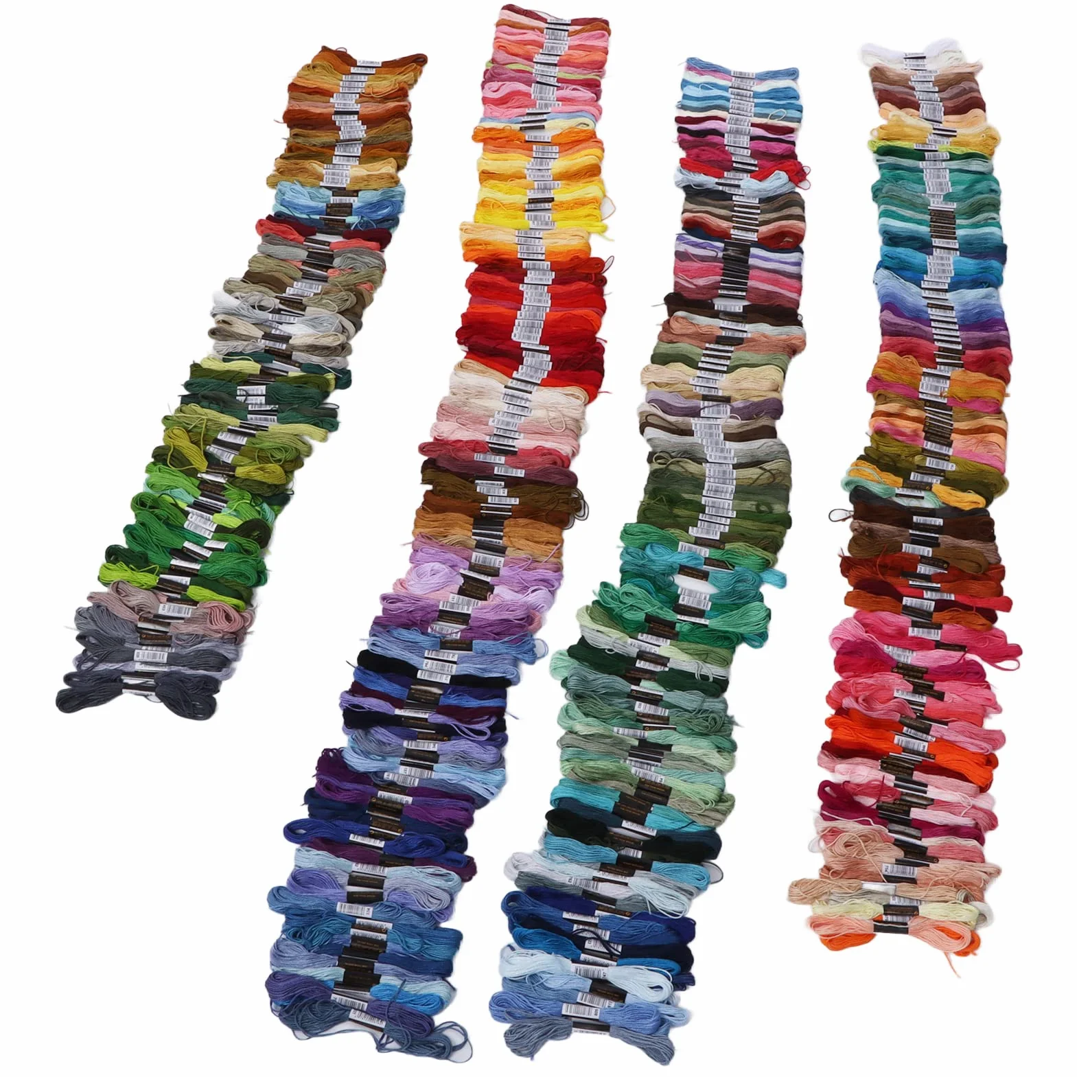 Hilo de bordado multicolor, suministros de costura de poliéster sin decoloración, 447 tonos vibrantes para pulseras, muñecas, guantes, bufandas y manualidades de punto de cruz