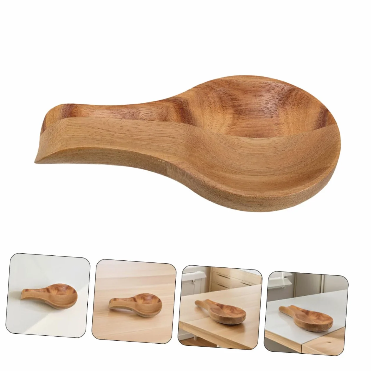 Soporte Organización Diseño de 2piezas Madera Cucharas para Elegante Humedad Resistente en Mesa de Comedor Casa de Utensilios de Cocina