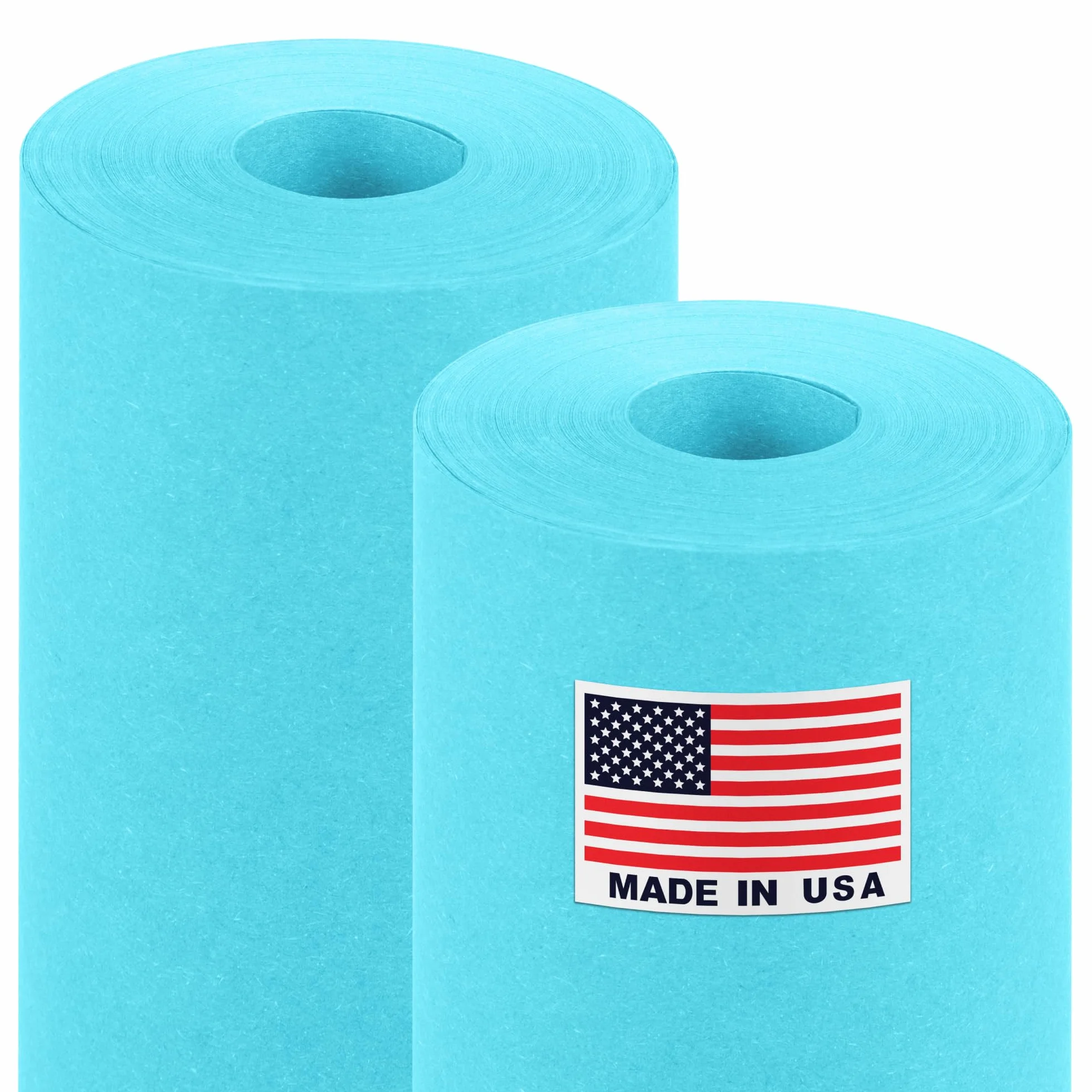 Paclord Rollo de papel kraft azul claro de 18 x 1200 pulgadas (180 pies) (paquete de 2 unidades), grosor de 45 libras, hecho en Estados Unidos, papel kraft de colores para la escuela, sin olor, no