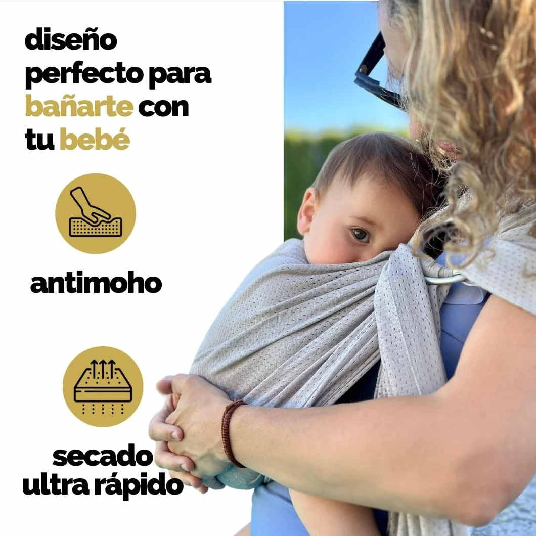Amarsupiel Bandolera Portabebé de Agua Ergonómica Ajustable 0-36 meses OEKOTEX 15kg