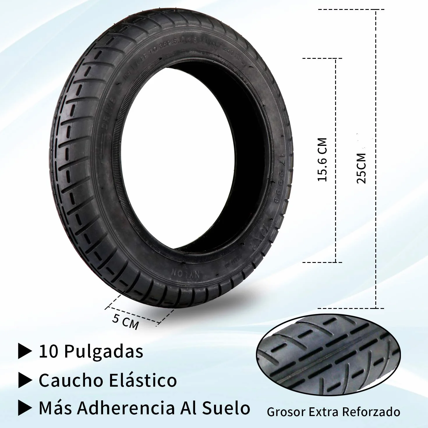 ANSENI Kit de ruedas Wanda 10 pulgadas compatible Xiaomi M365 1s Essential Pro Pro2 reemplazo scooter eléctrico Negro