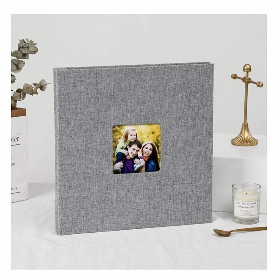 Autoadhesivo Cine Álbito Scrapbook Burlap Diy Álbum Moderno Estilo Cubierta de Lino Capacidad Manual Manual Creativo Álbum Niños Amantes de la Familia Álbum de Boda Memoria Presente Memorias Lib