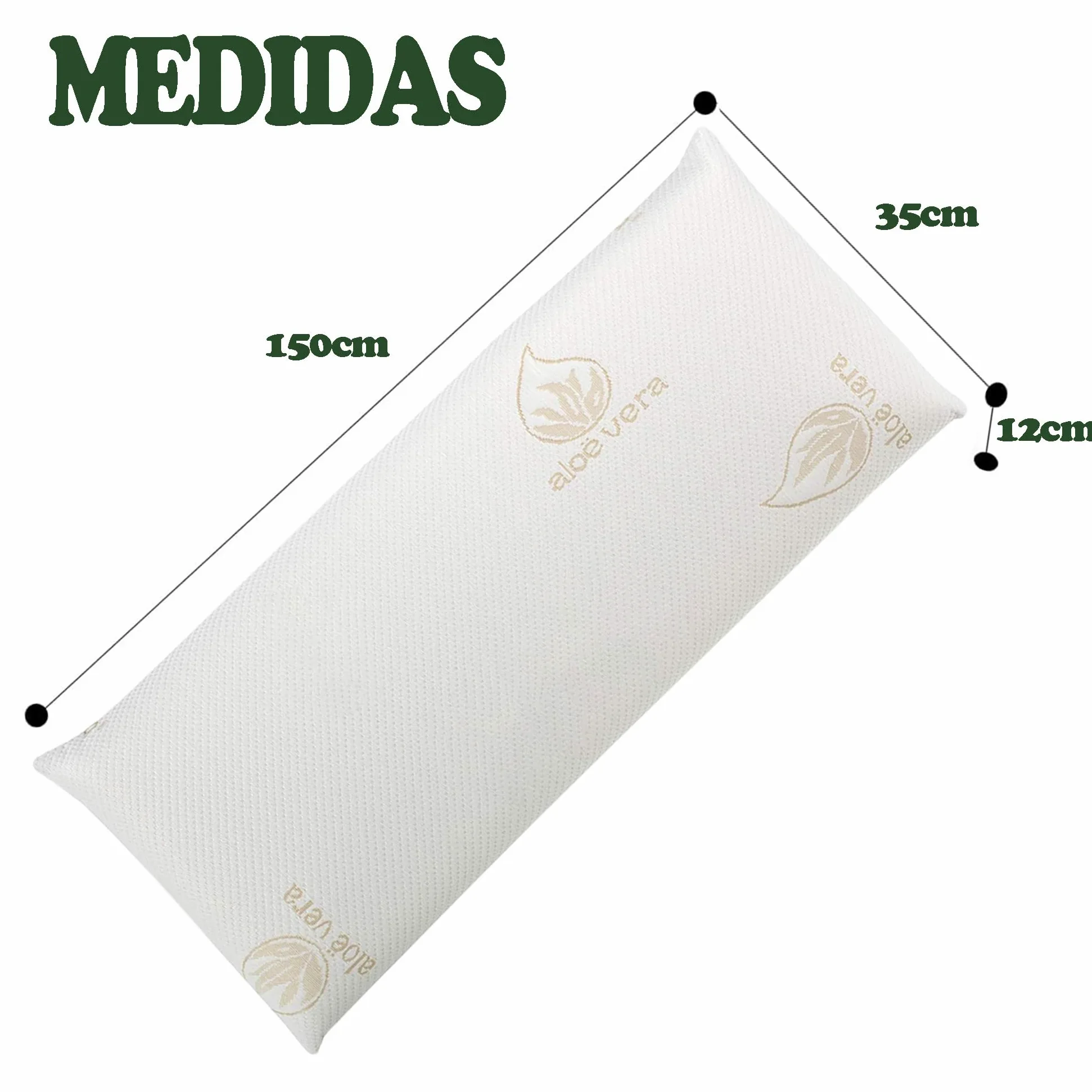 various Almohada Viscoelástica 100% Núcleo Viscoelástico, Funda de Aloe Vera, Anticácaros Antibacterias, Termorregulable y Ergonómica, Libera Presión Cervical, Fabricada en España Visco 150cm