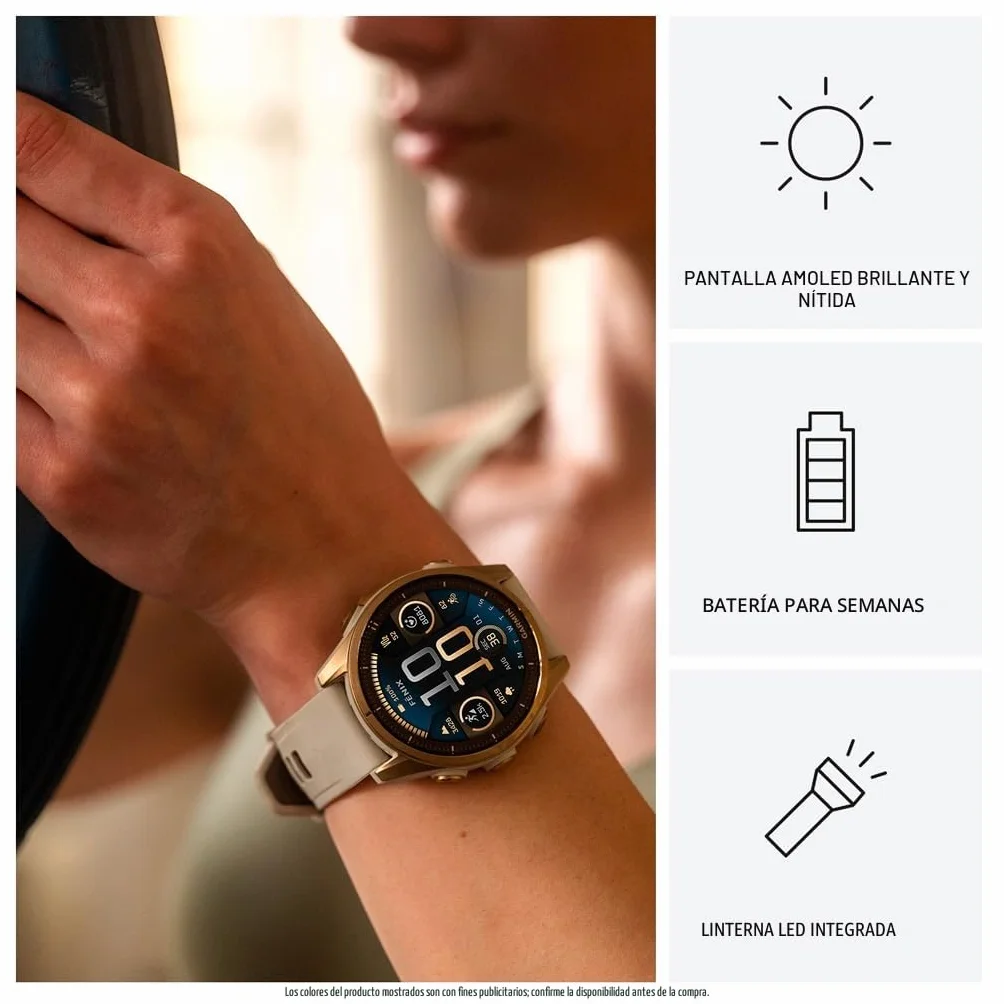 Garmin fēnix 8 51 mm AMOLED Zafiro Reloj Inteligente GPS Multideportivo Titanio Linterna LED
