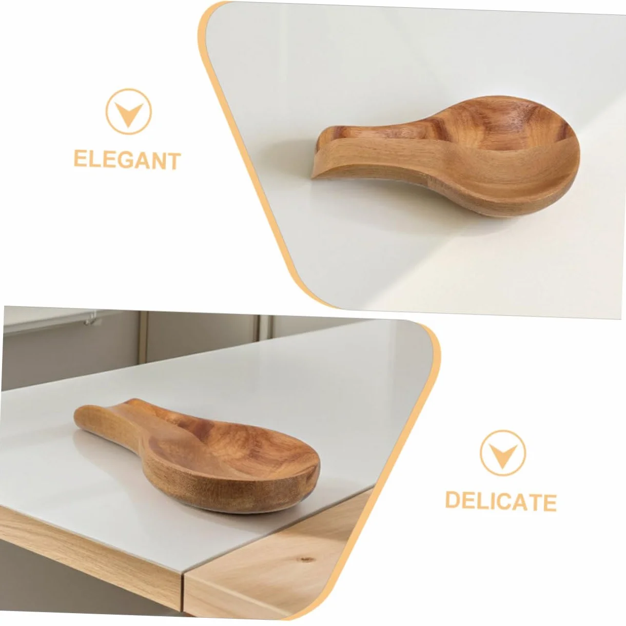 Soporte Organización Diseño de 2piezas Madera Cucharas para Elegante Humedad Resistente en Mesa de Comedor Casa de Utensilios de Cocina