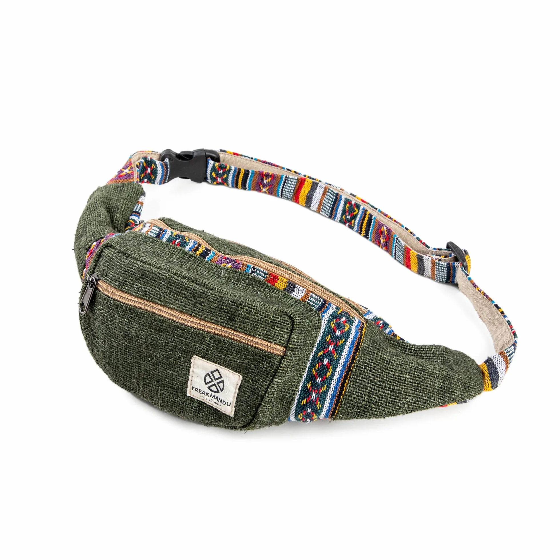 Riñonera Fanny Pack Estilo Bohemio Cáñamo para Viajar Senderismo Correr