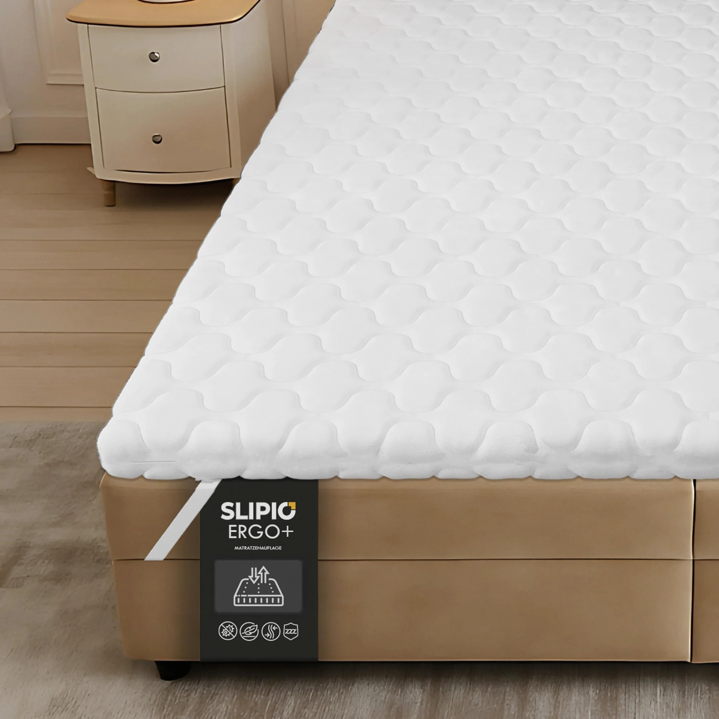 Topper de Colchón 100x200 cm | 5 cm | Ergo+ Espuma Ortopédica | Cubrecolchón | Funda Extraíble Antiácaros y Antialérgico