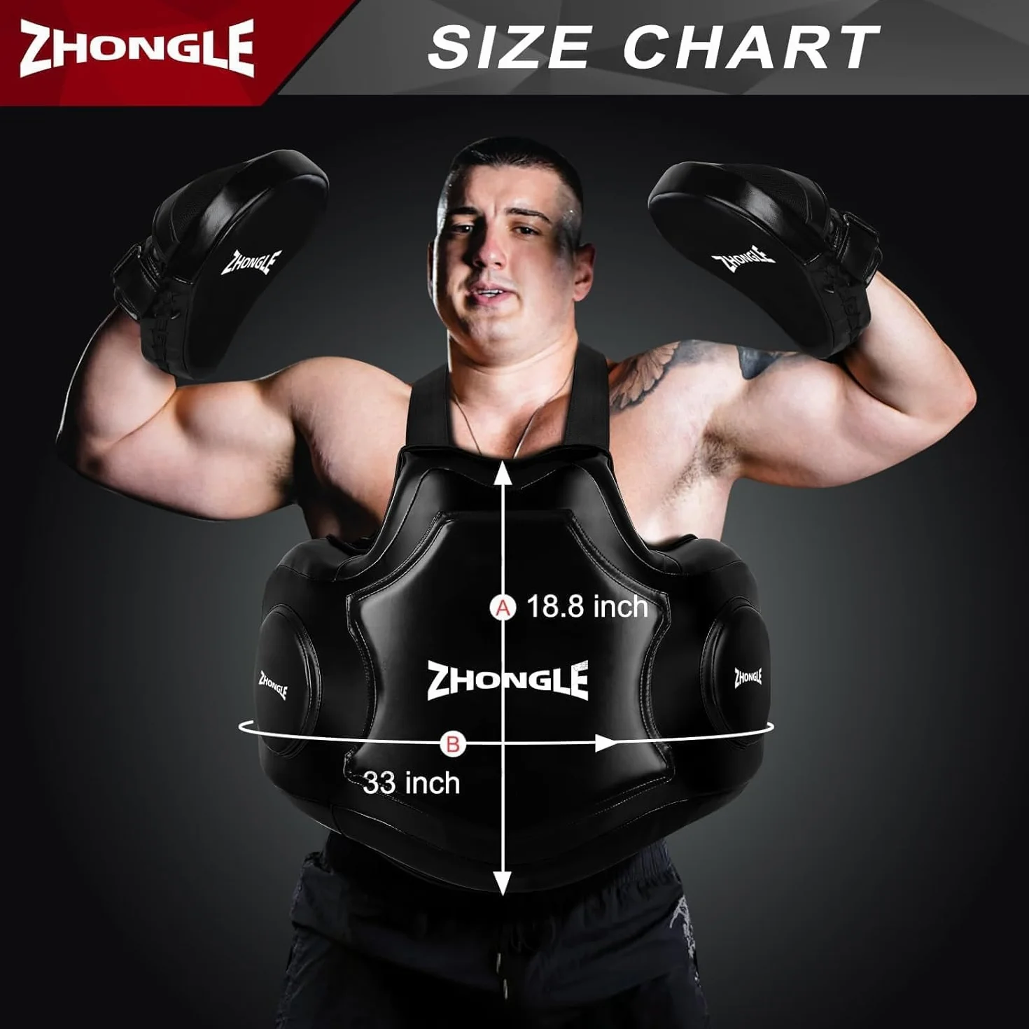 Protector de Cuerpo de Boxeo Profesional de Cuero, Chaleco de Entrenador, Almohadilla para Bateador Pesado