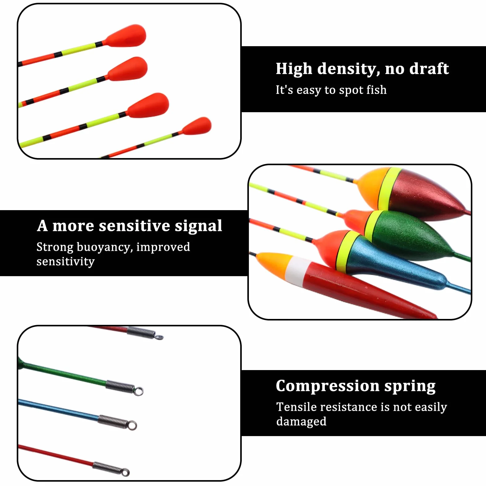 Set Flotadores de Pesca 10 Piezas con Float Stops para Trucha Lucioperca Tencas 0.6g-4.5g