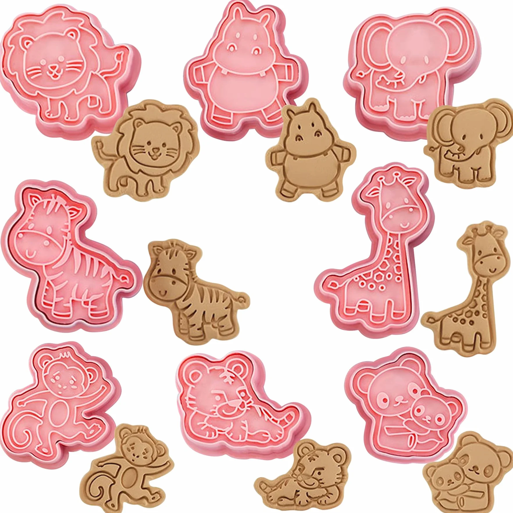 YeahBoom 8 Piezas Moldes Galletas,Cortadores de galletas de 3D,Juego de moldes para galletas,Moldes Galletas Plástico para cookie fondant decoración de pasteles