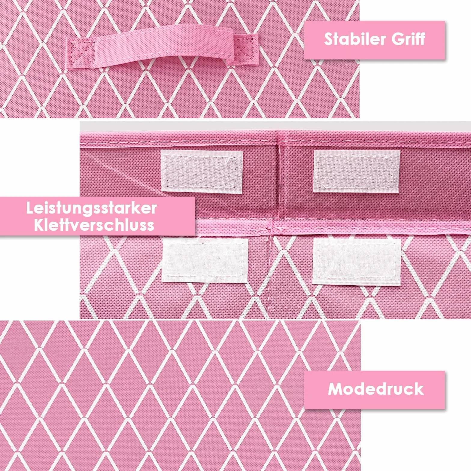 Cajas de Almacenaje con Tapa 83L Organizadoras de Tela Plegable para Juguetes Ropa Libros Rosa