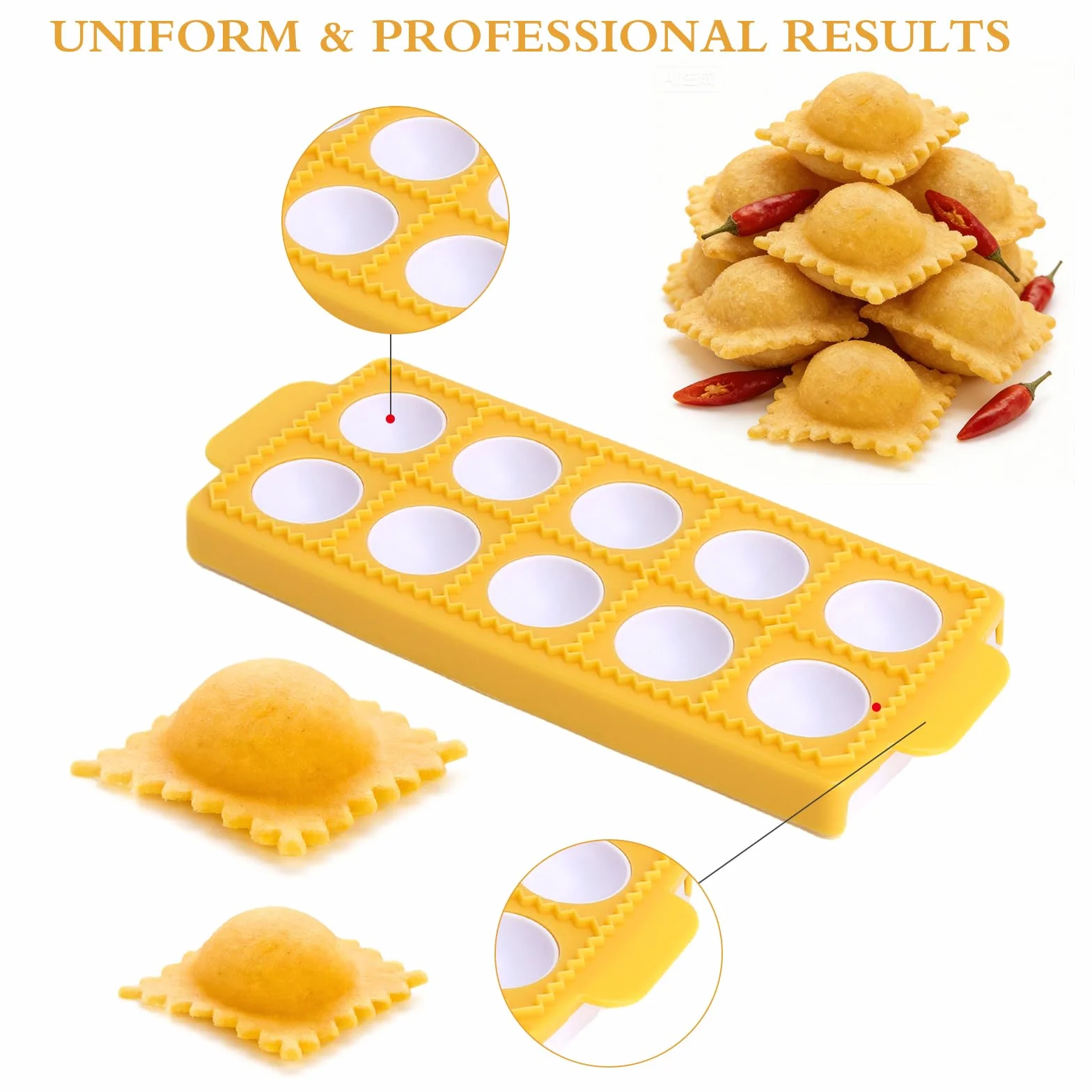 2 Piezas Molde de Plástico para Raviolis, Molde para Raviolis Redondos y Cuadrados, Molde de Raviolis Cuadrados, Moldes para Raiolis Molde de Tono Redondo para Pasta de Molde y Pasta a Presión